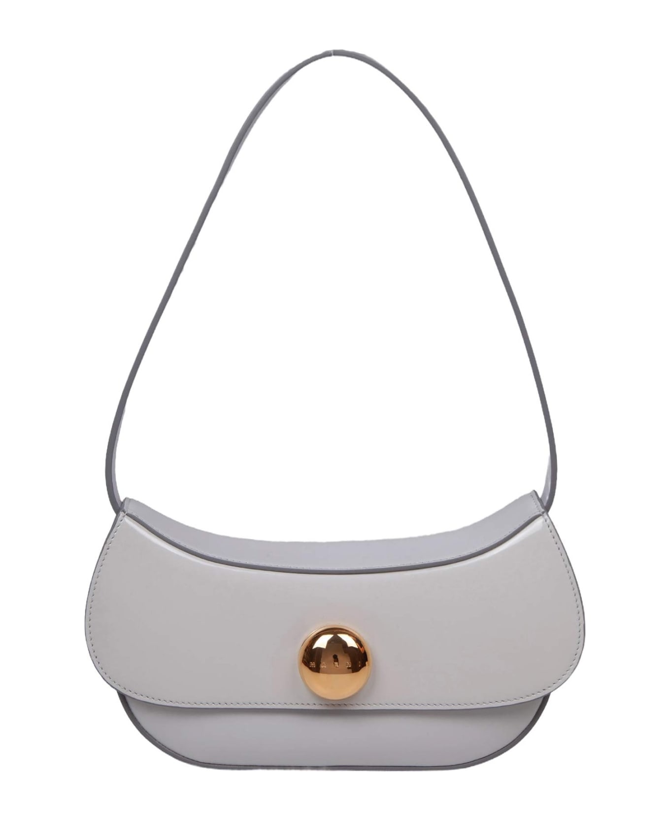 Marni Butterfly Hobo Bag In Gray Leather - Grey