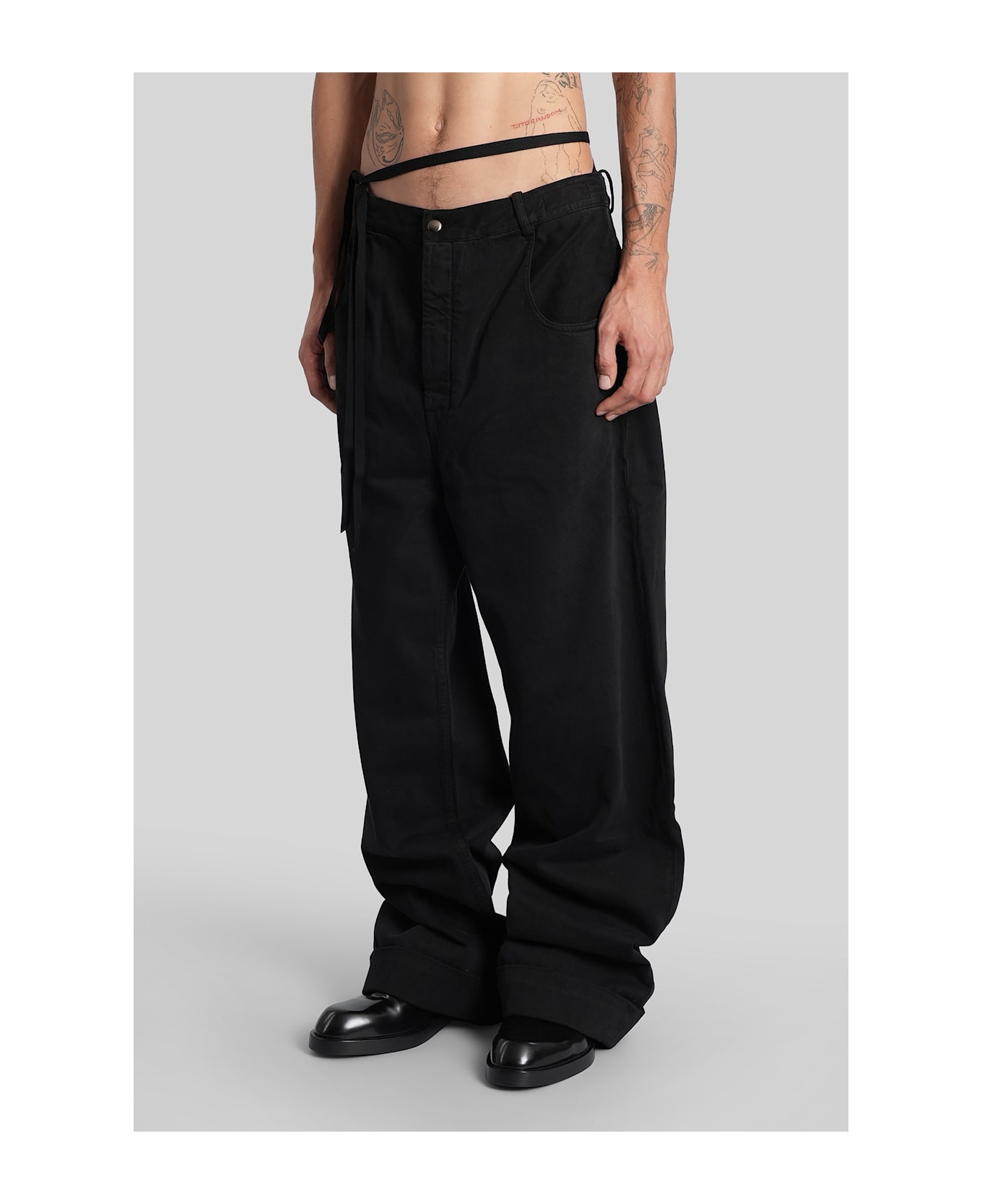 Ann Demeulemeester Michael Jeans In Black Cotton - black