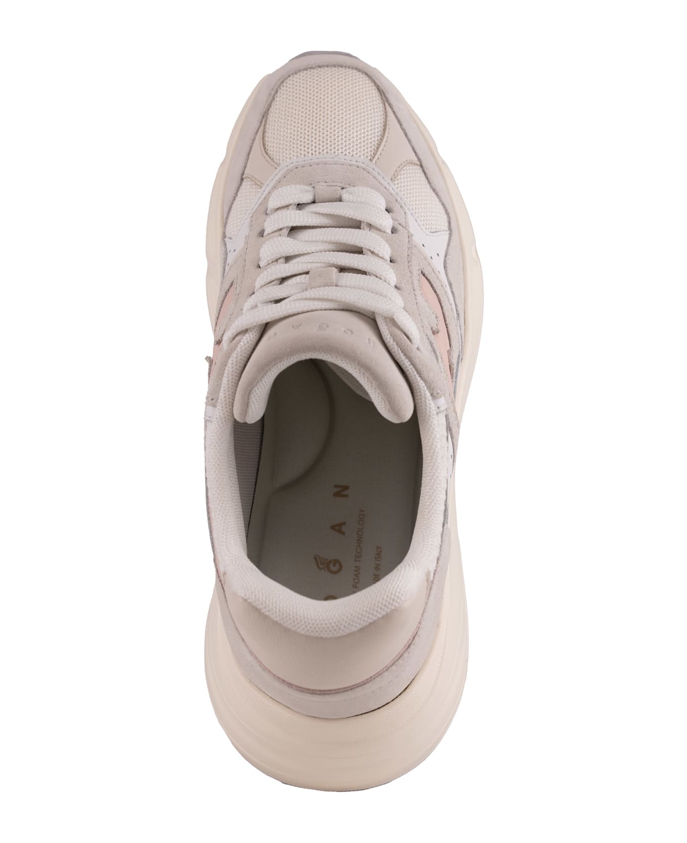 Hogan Hi-fi Sneakers In Suede And Mesh - White スニーカー