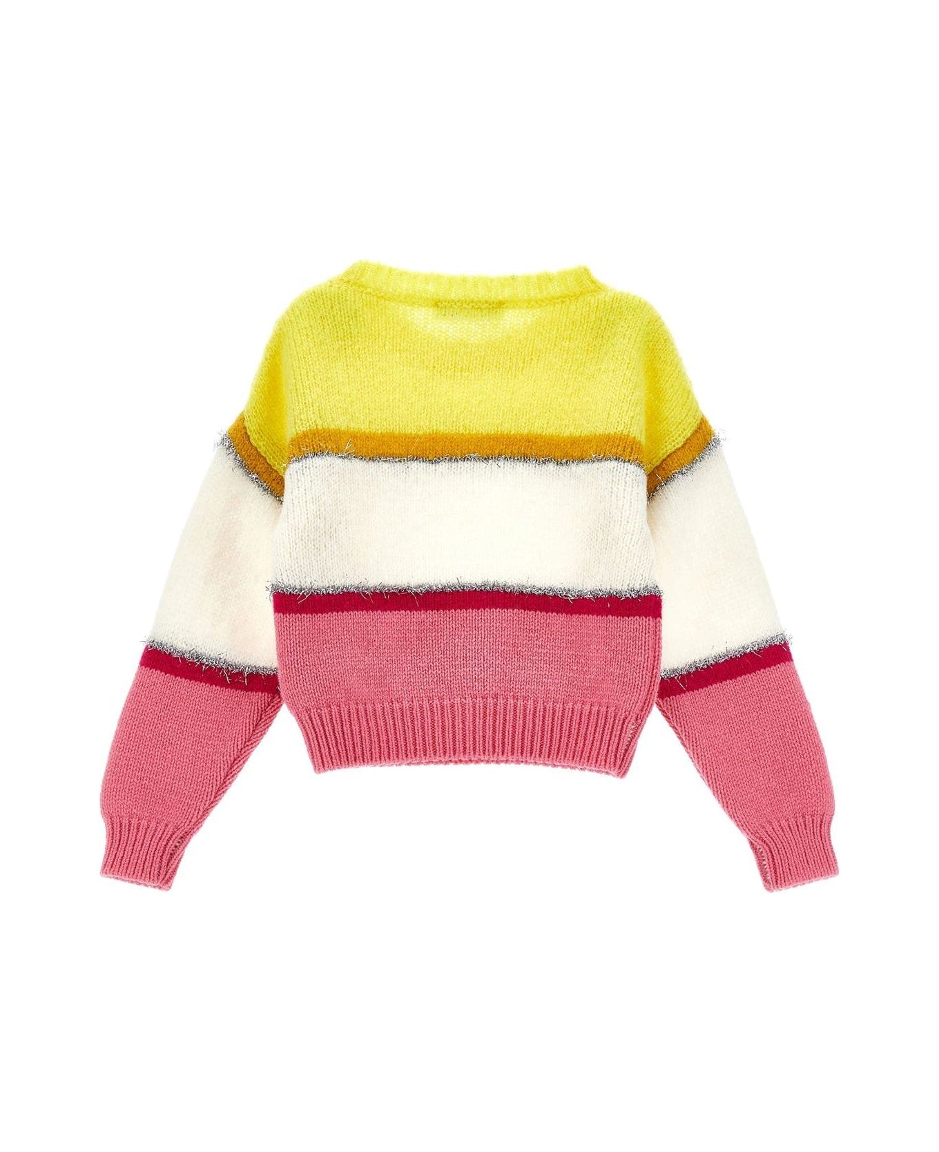 Monnalisa Colour-block Striped Knitted Jumper - Multicolor