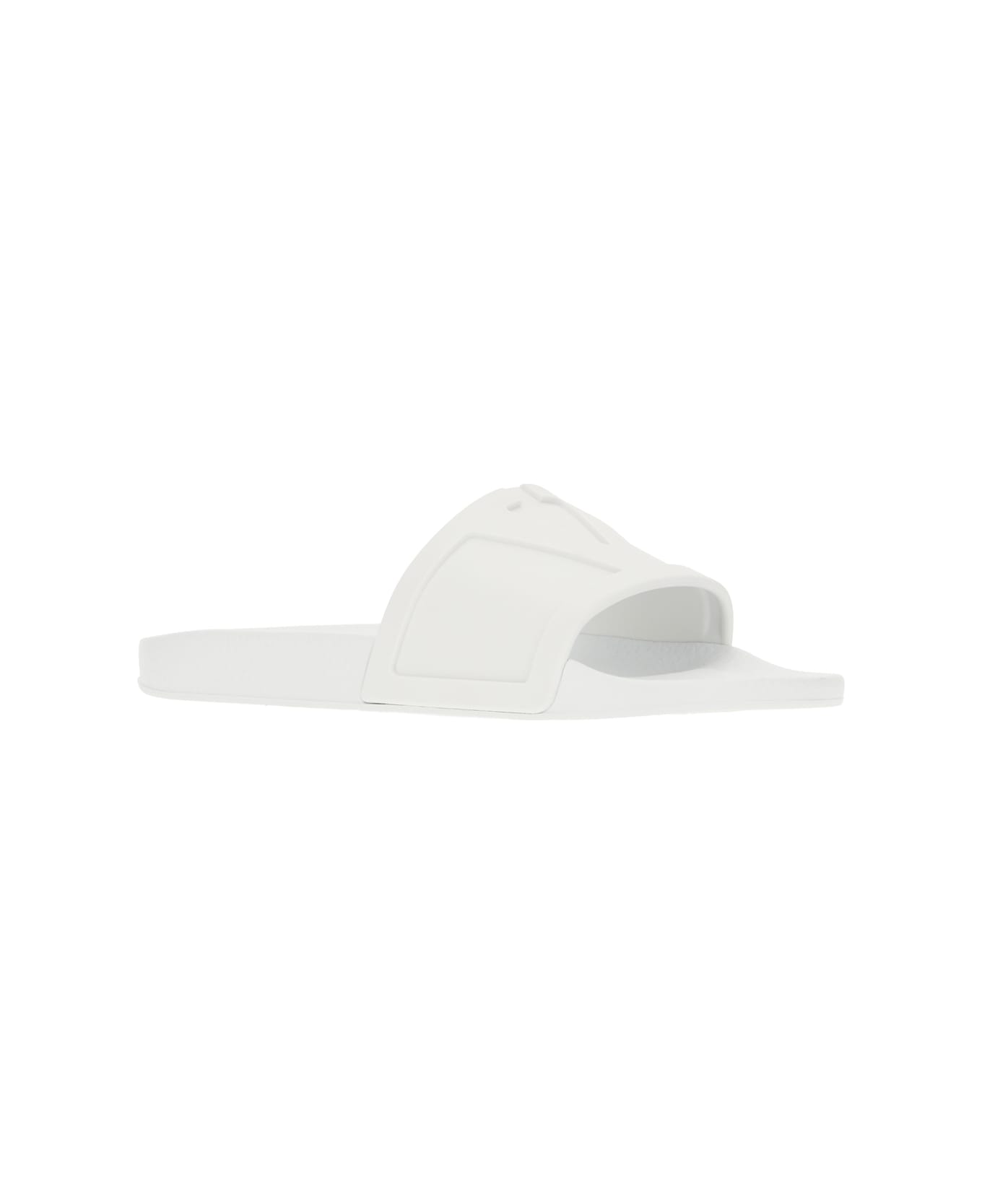 Valentino Garavani White Rubber Slippers - White