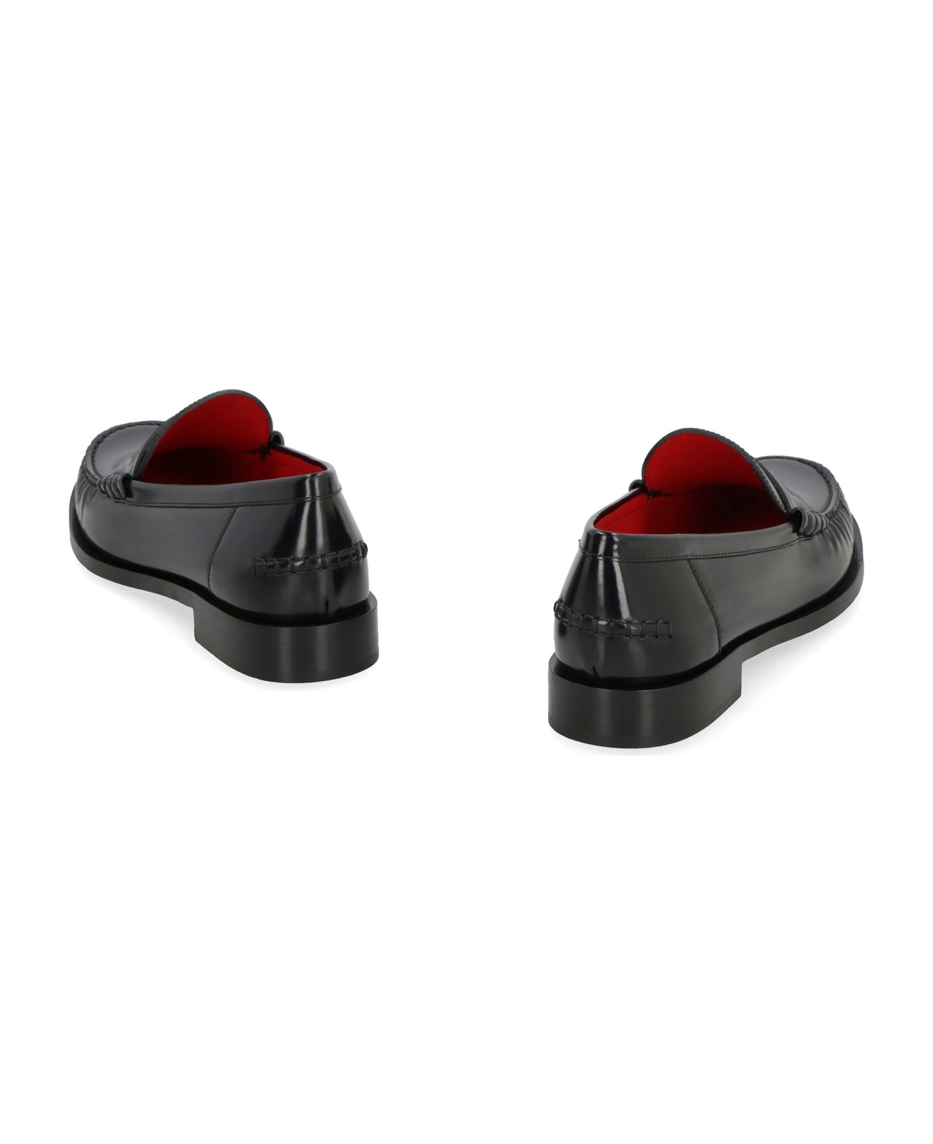 Ferragamo Brushed Leather Loafers - black