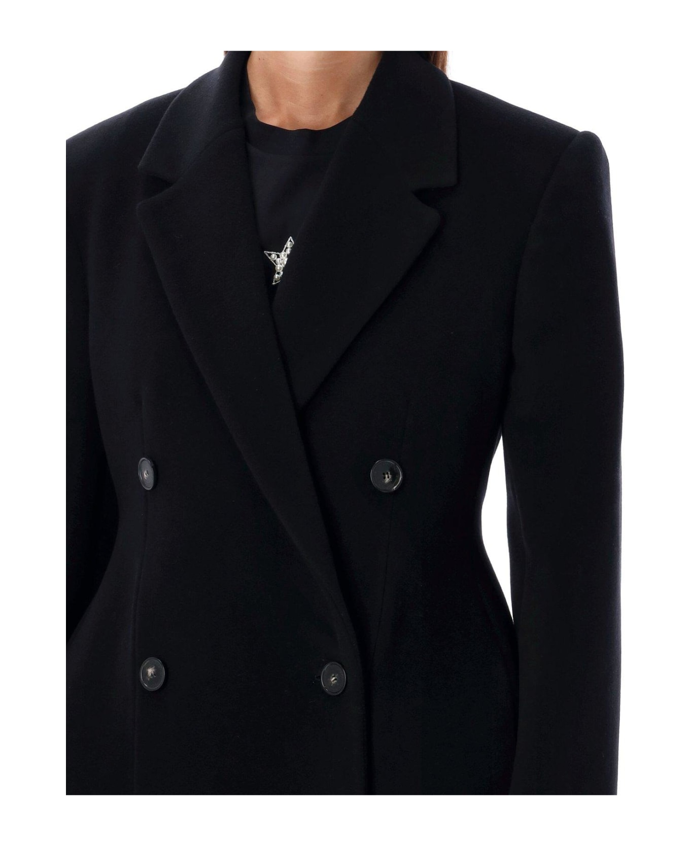 Stella McCartney Double Breasted Coat - BLACK コート