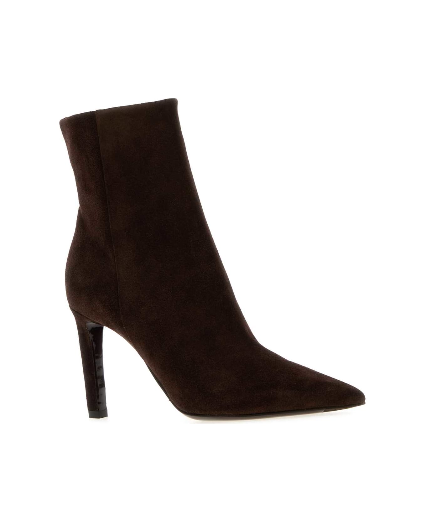Jimmy Choo Chocolate Suede Frankie Ankle Boots - CHOCOLATE