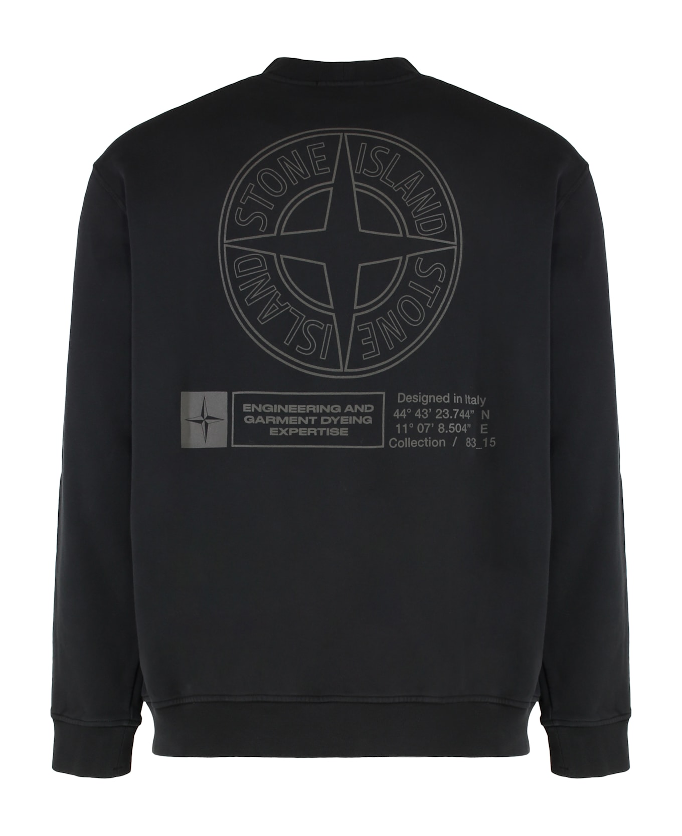 Stone Island Oversized Crewneck Sweatshirt In Cotton - black