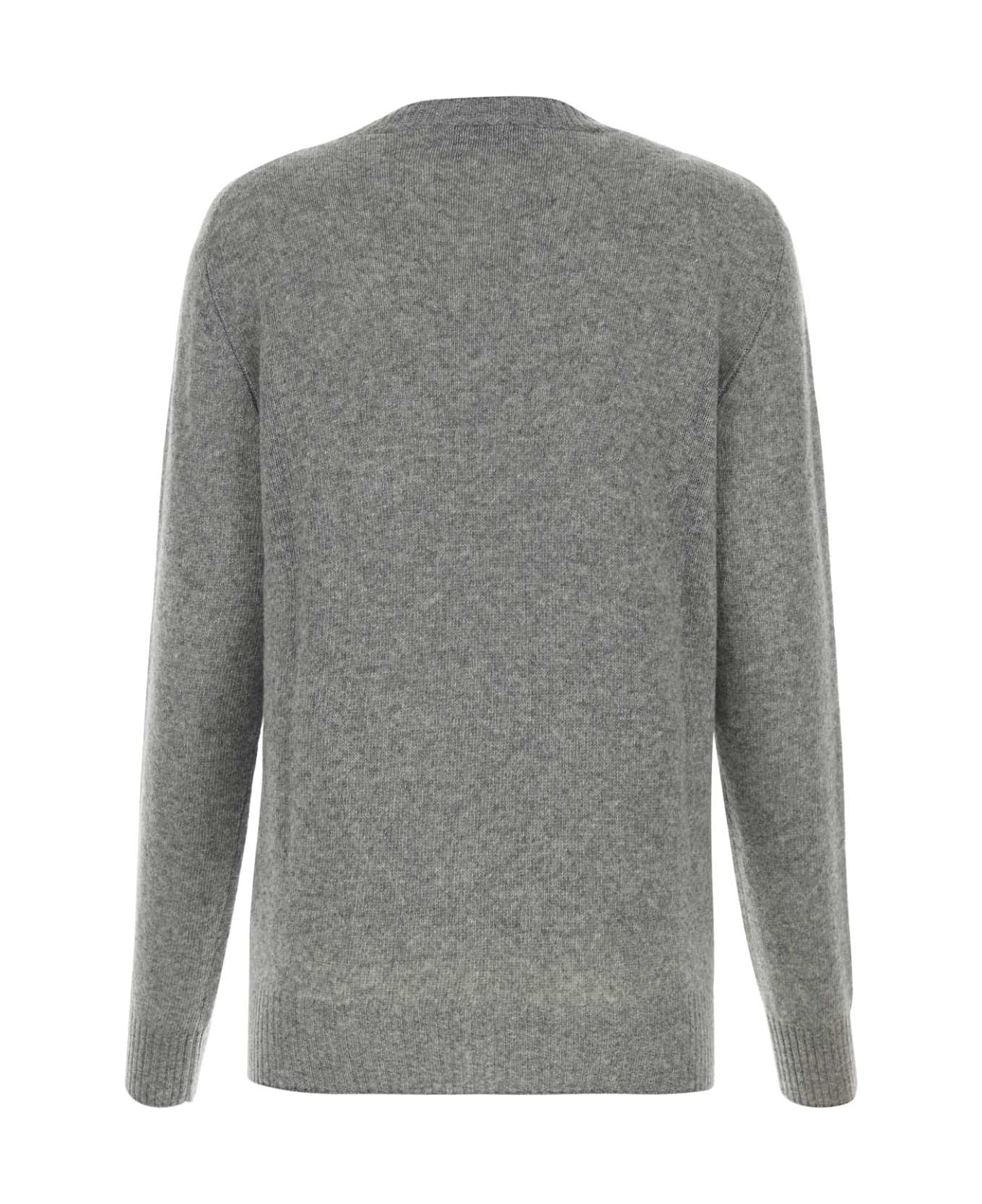 Miu Miu Melange Grey Wool Blend Sweater - GRIGIO