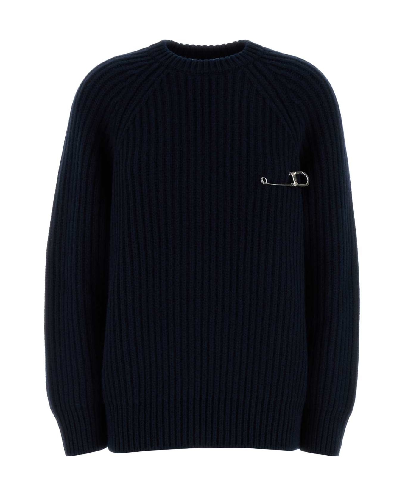 Prada Dark Blue Wool Blend Sweater - BLEU