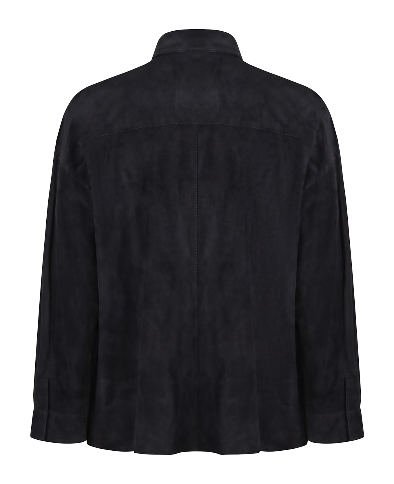 Emporio Armani Leather Overshirt - blue
