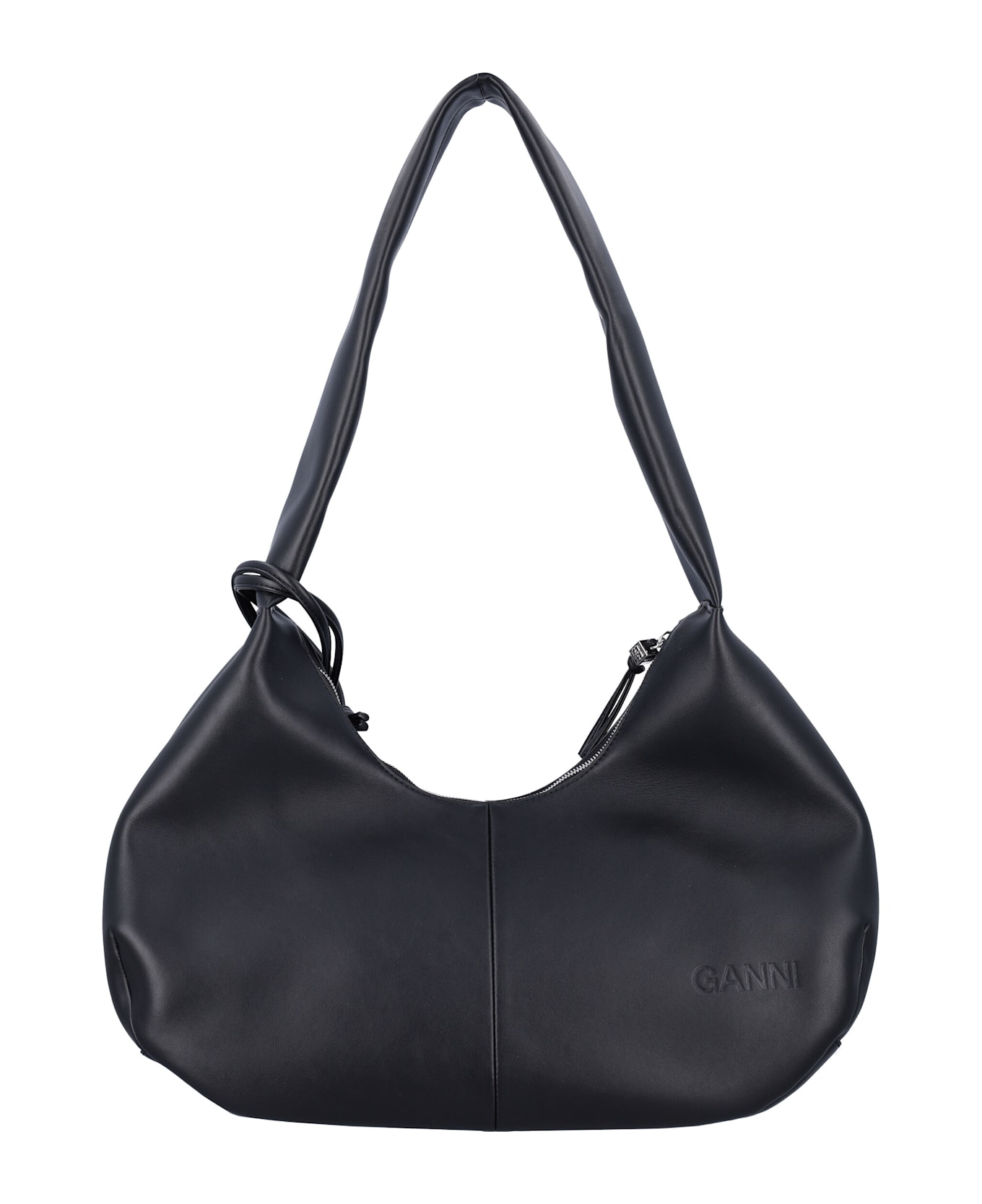 Ganni Medium Hobo Bag - BLACK