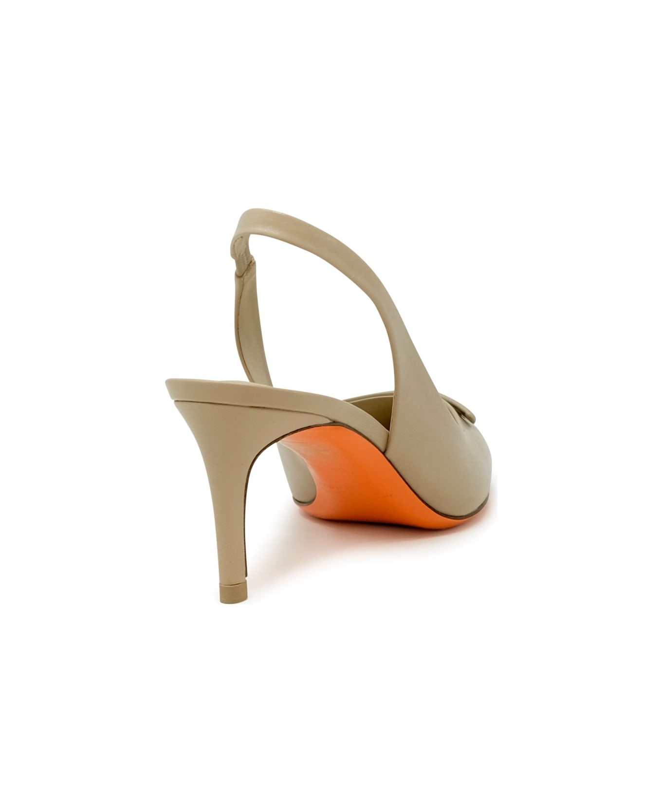 Santoni Beige Leather Pumps - BEIGE