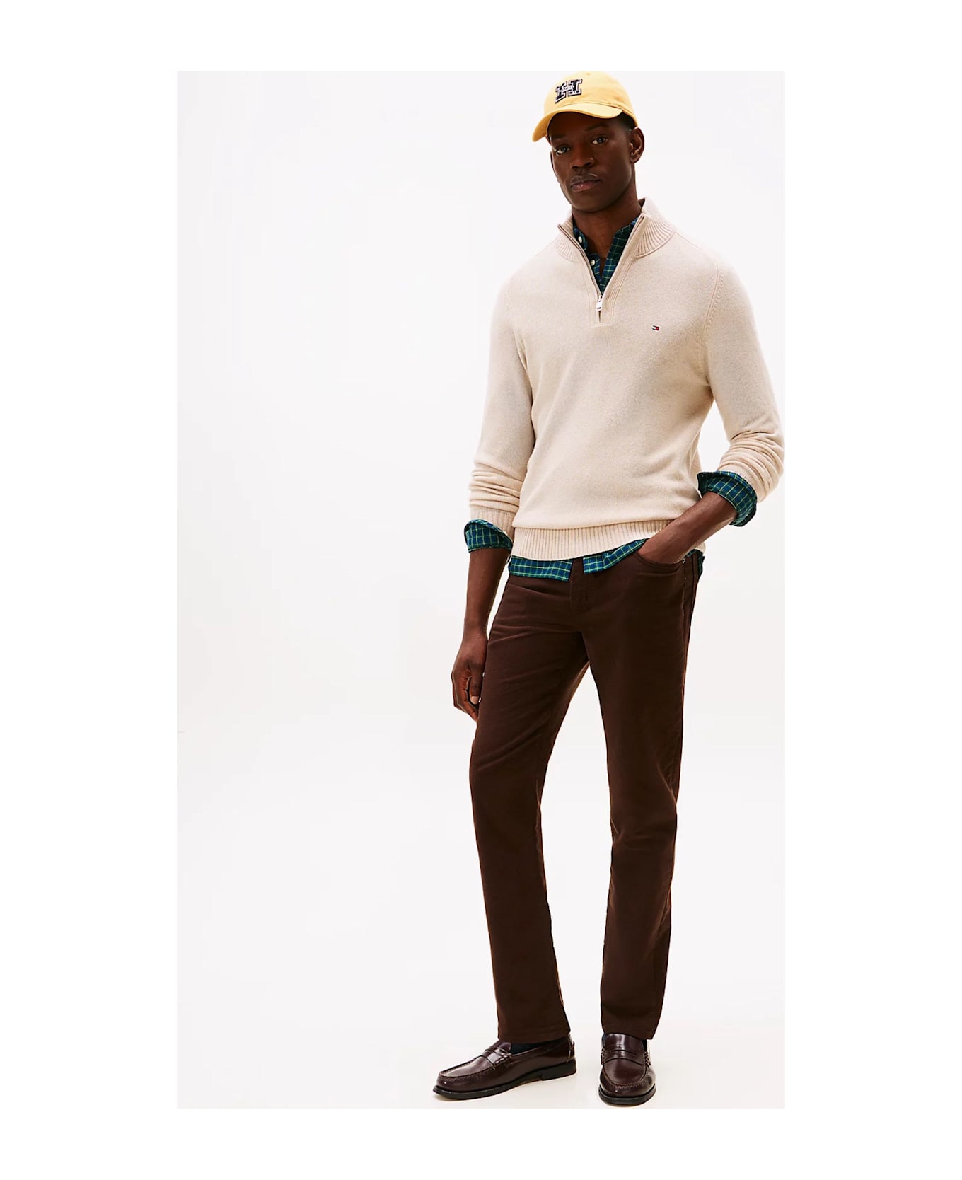 Tommy Hilfiger Wool Sweater With Zip - Beige