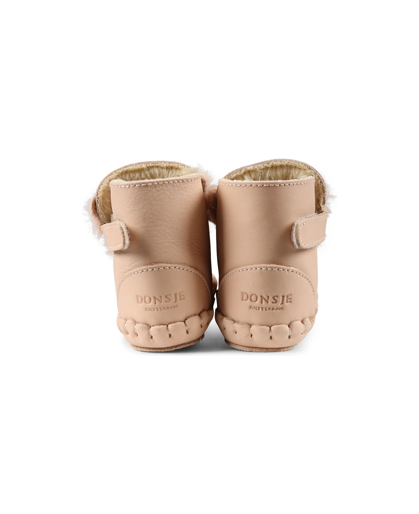 Donsje Beige Ankle Boots For Babykids With Rabbit - Beige