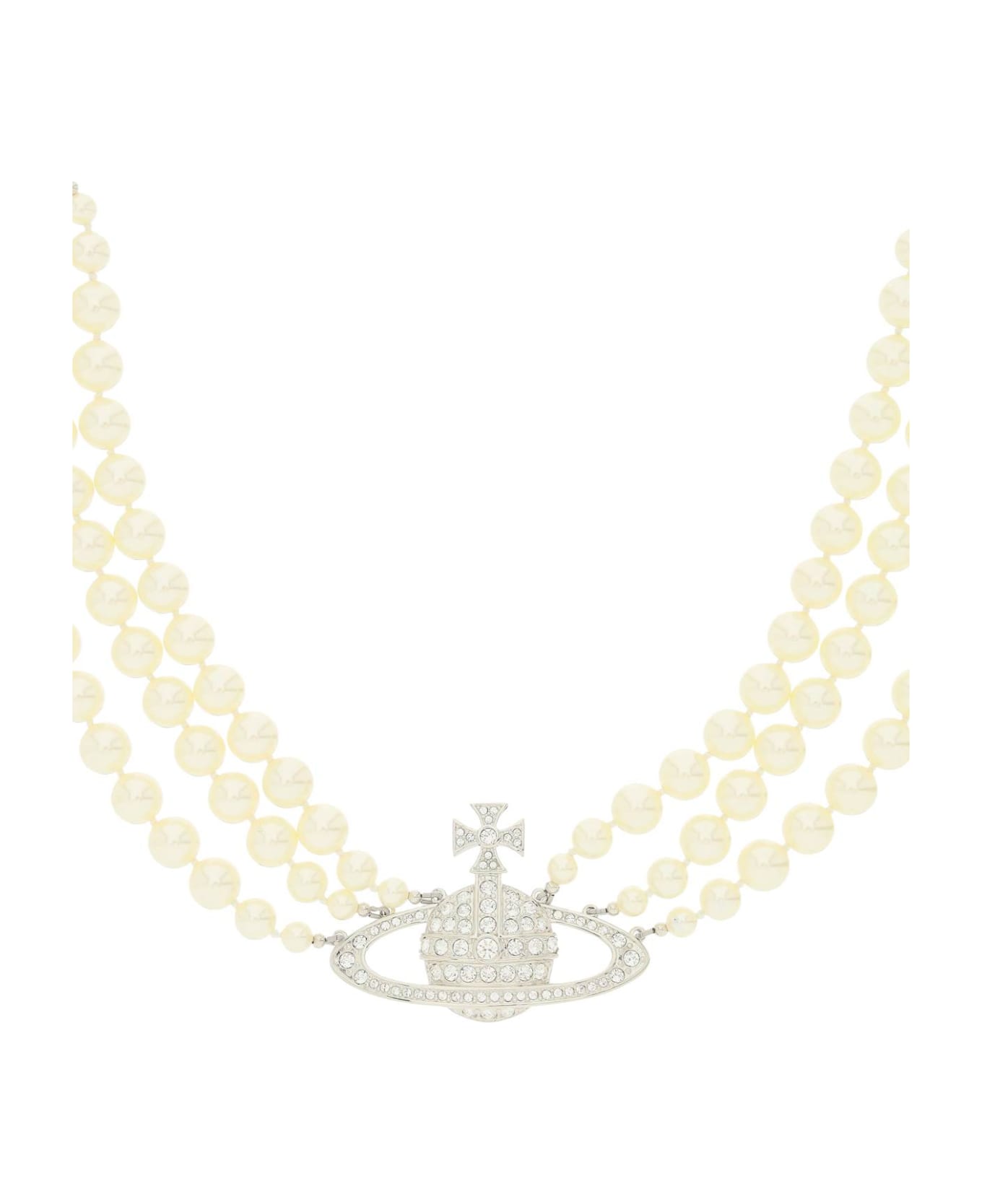 Vivienne Westwood Three Row Pearl Choker - Beige