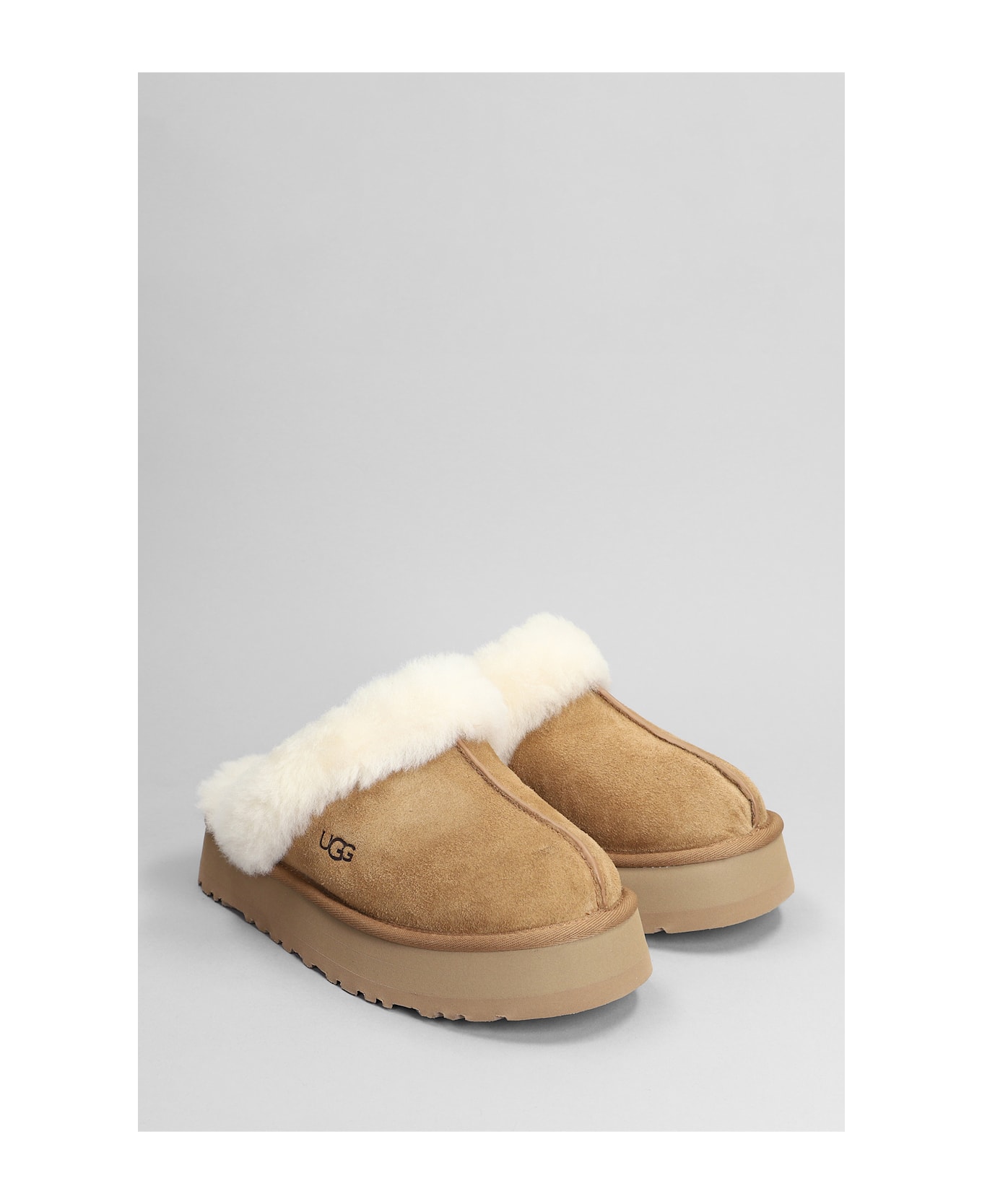 UGG Disquette Slipper-mule In Leather Color Suede - leather color