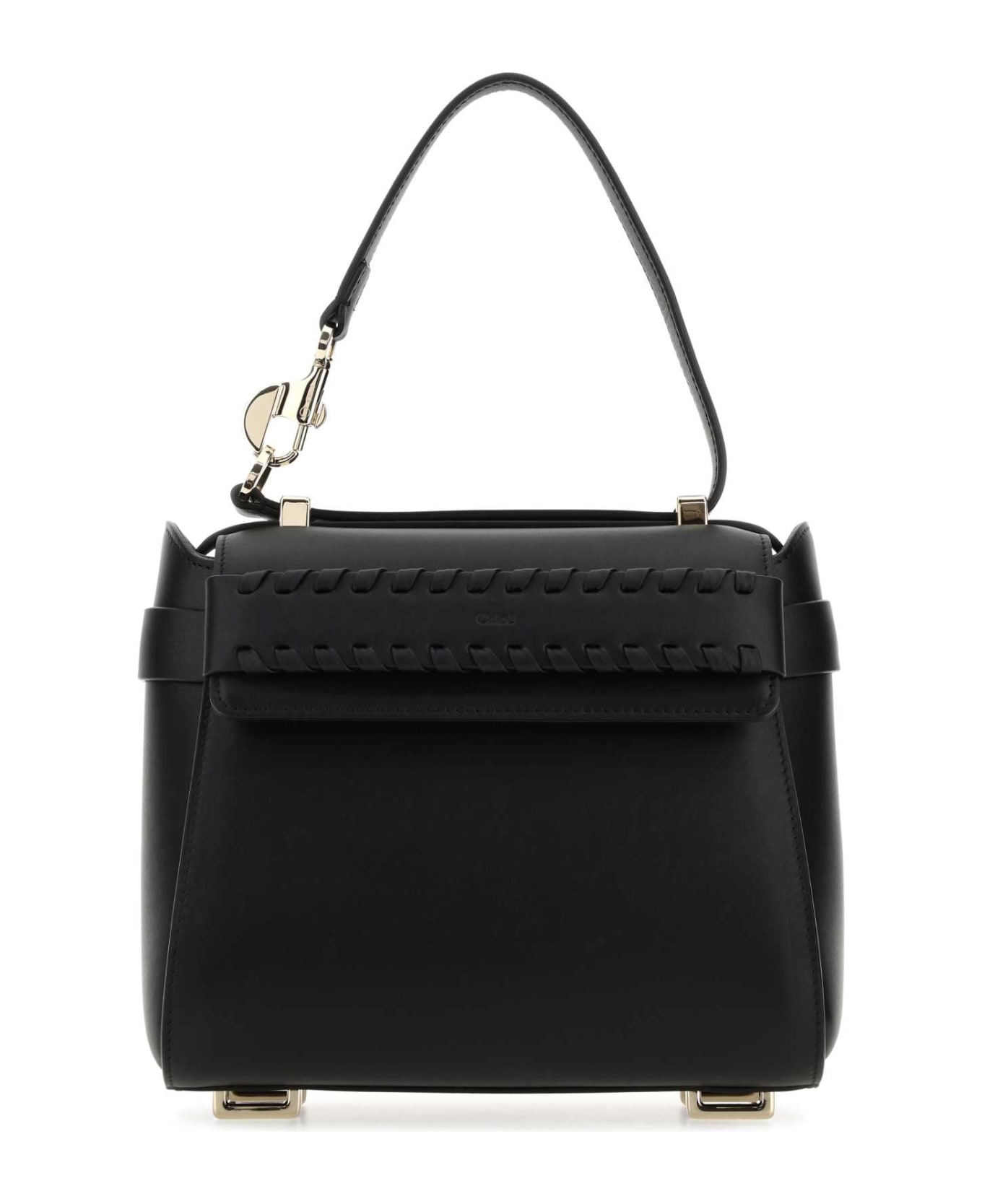 Chloé Black Leather Small Nacha Handbag - 001