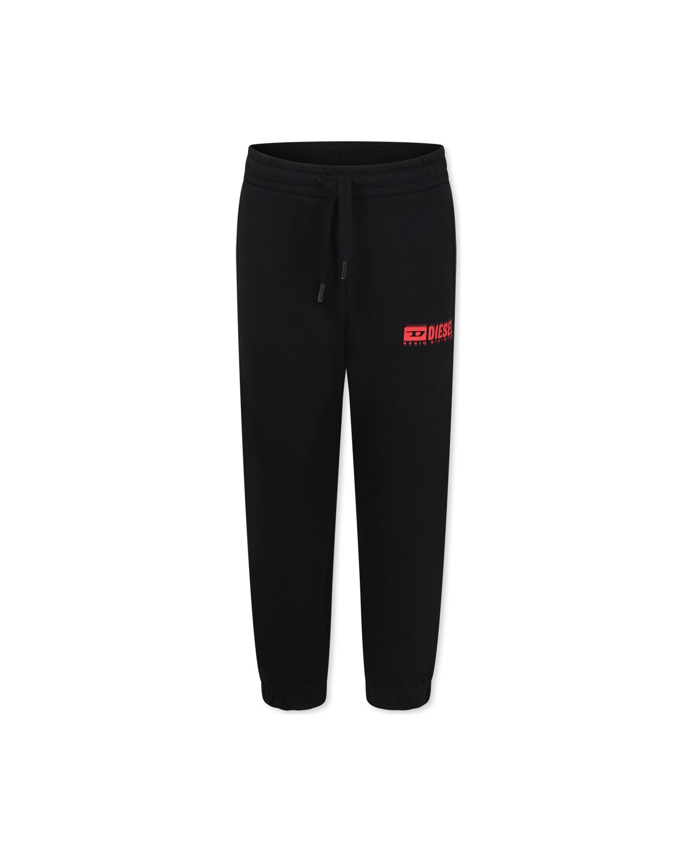 Diesel Black Trousers For Boy With Logo - Black