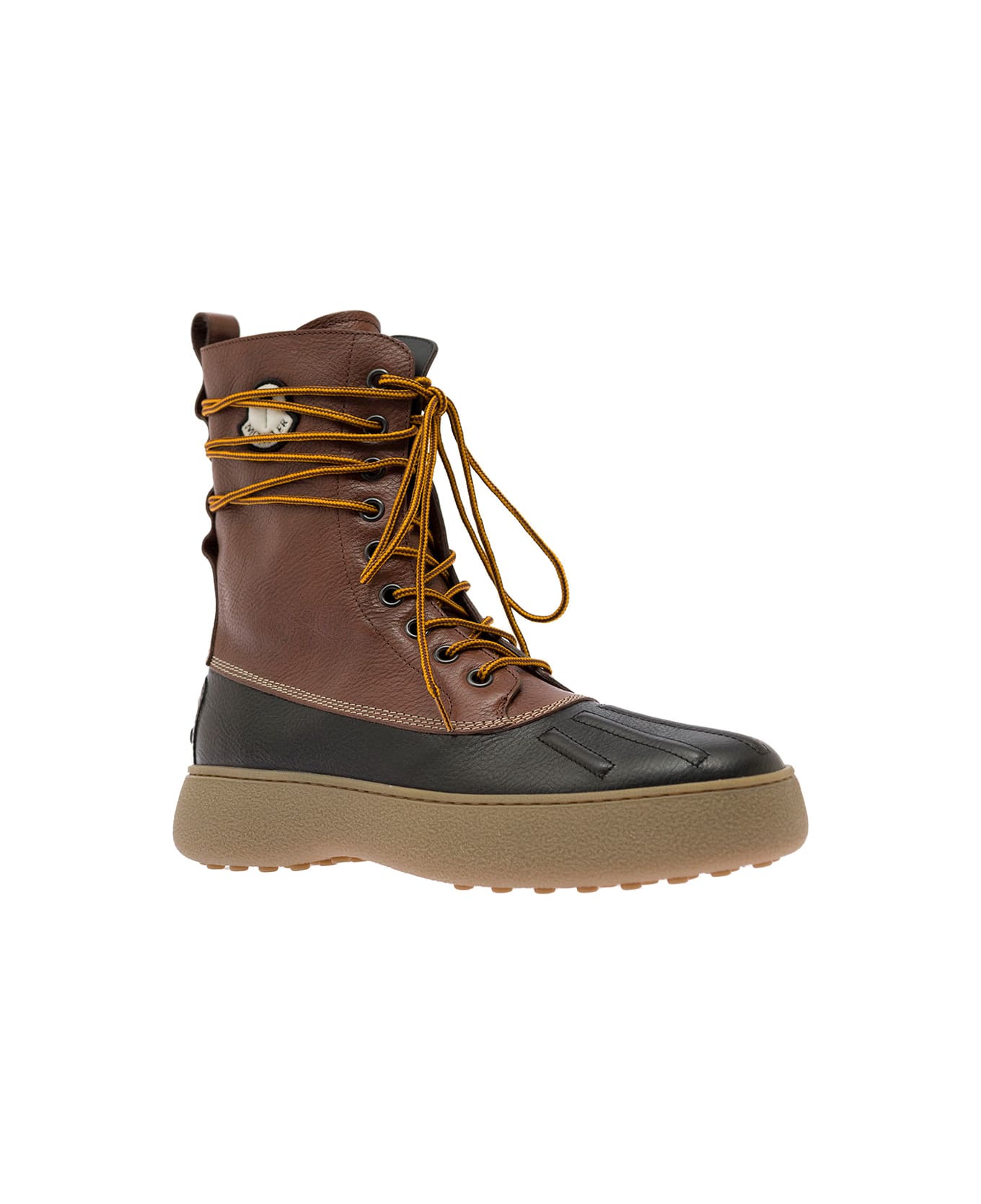 Moncler Genius 'winter Gommino' Two-tone Ankle Boot With Pebble Outsole In Leather Man Moncler Genius X Palm Angels X Tod's - Brown