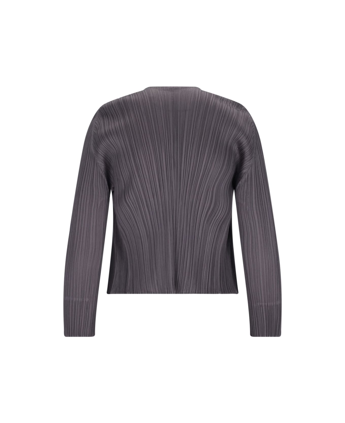 Pleats Please Issey Miyake 'monthly Colors September' Pleated Cardigan - Gray