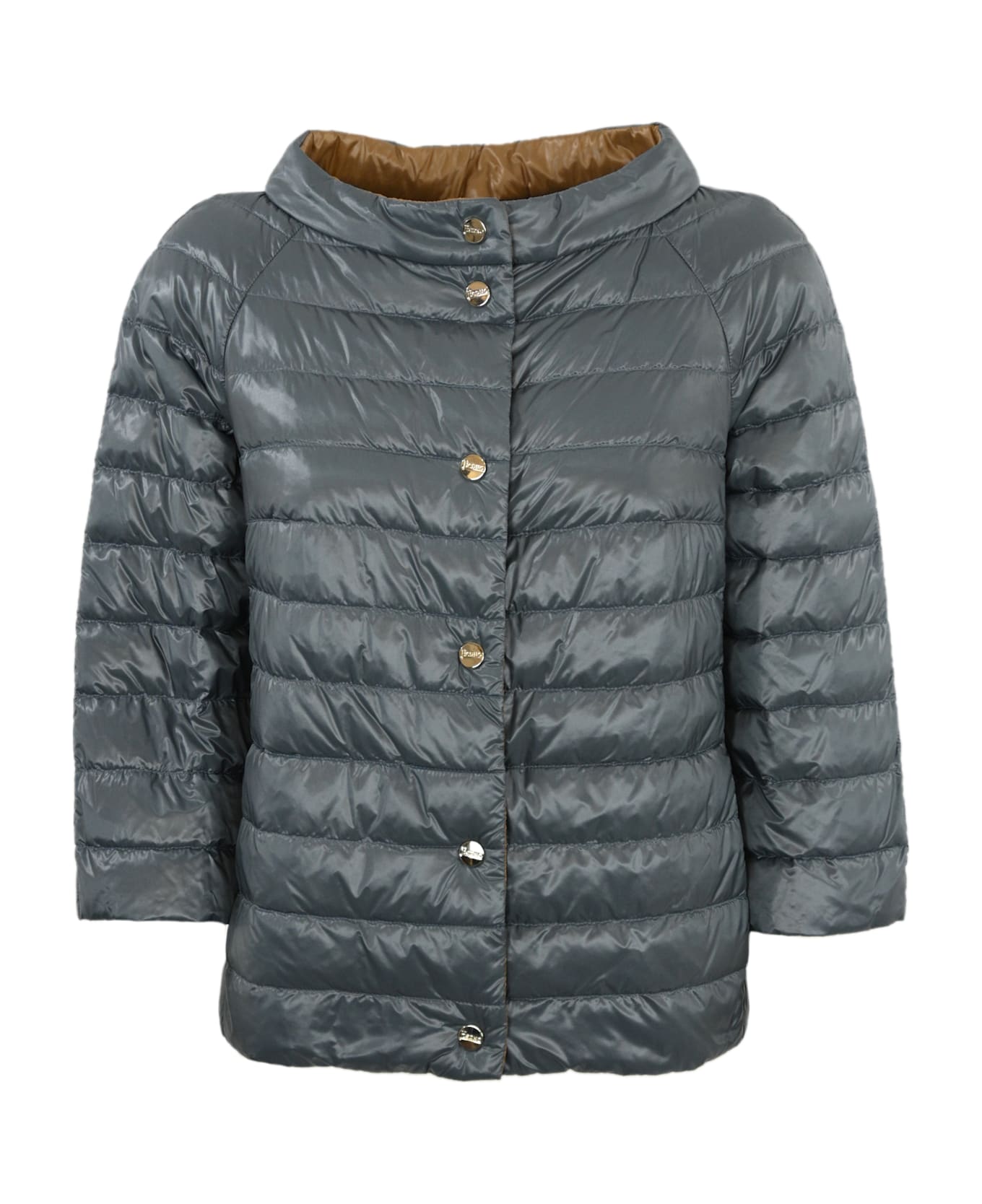 Herno Reversible Down Jacket With 3/4 Sleeves - Azzuro