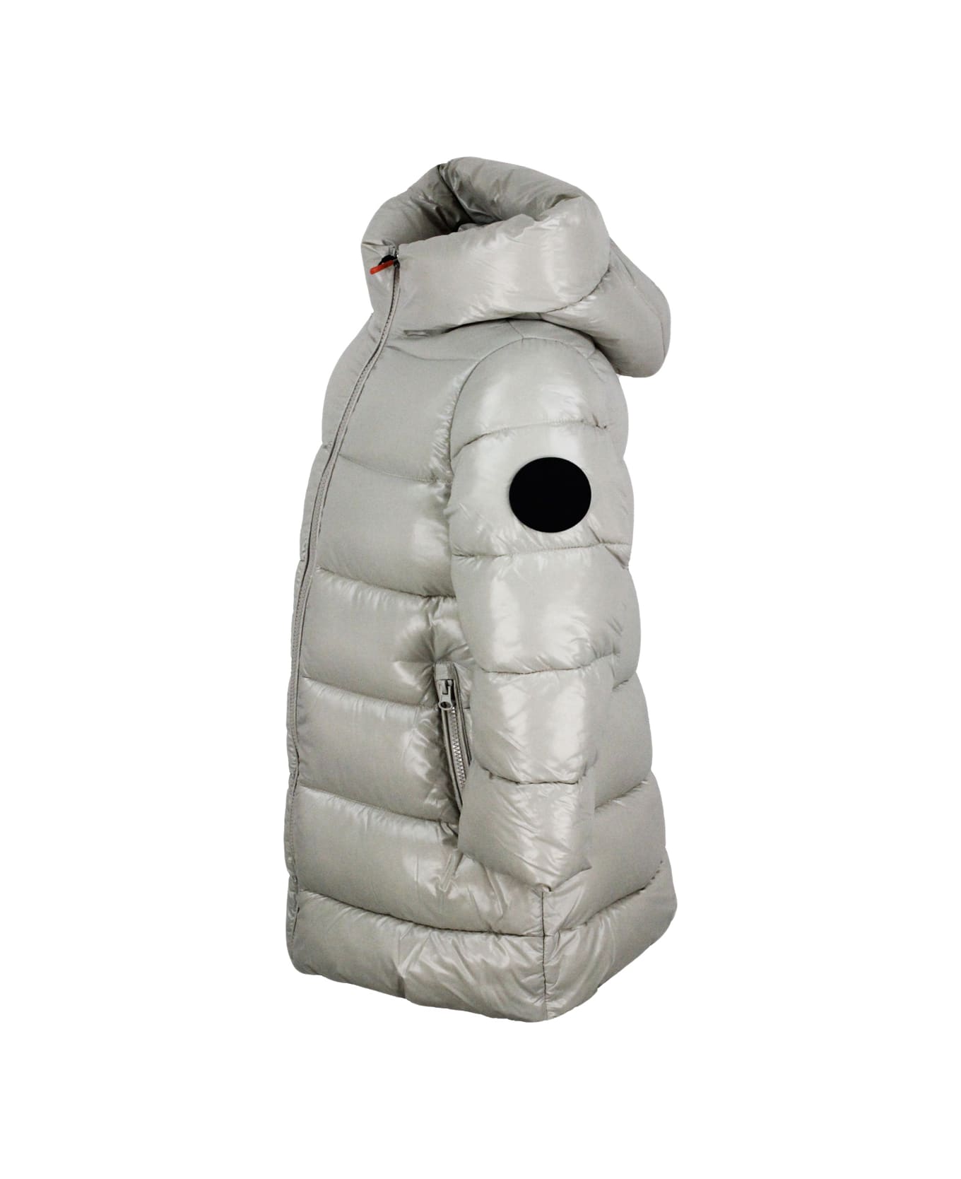 Save the Duck Long Luck Down Jacket With Hood With Animal Free Padding With Animal Free Padding With Zip Closure And Logo On The Sleeve. - Beige コート＆ジャケット
