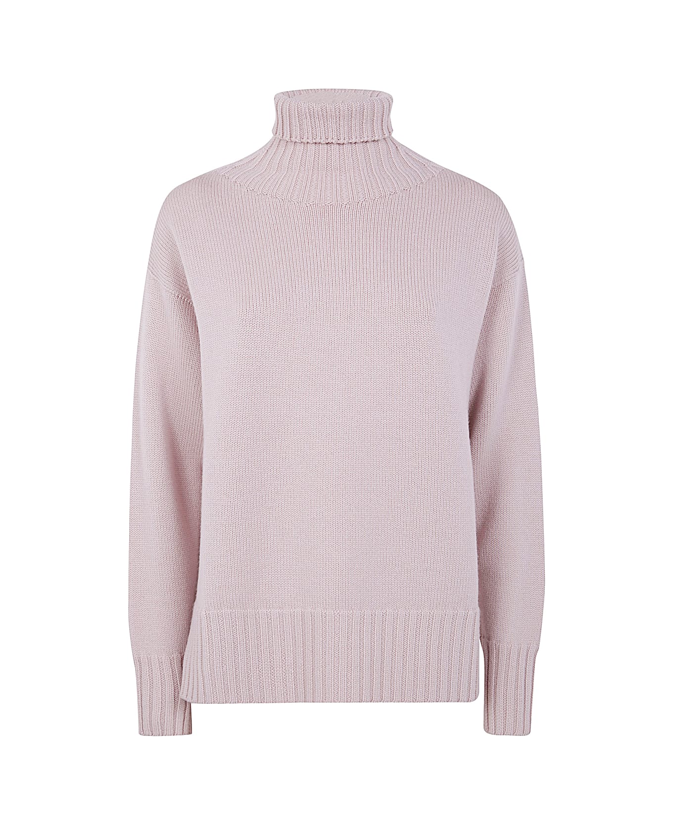 Drumohr Long Sleeves Turtle Neck Oversized Sweater - Pink Quartz