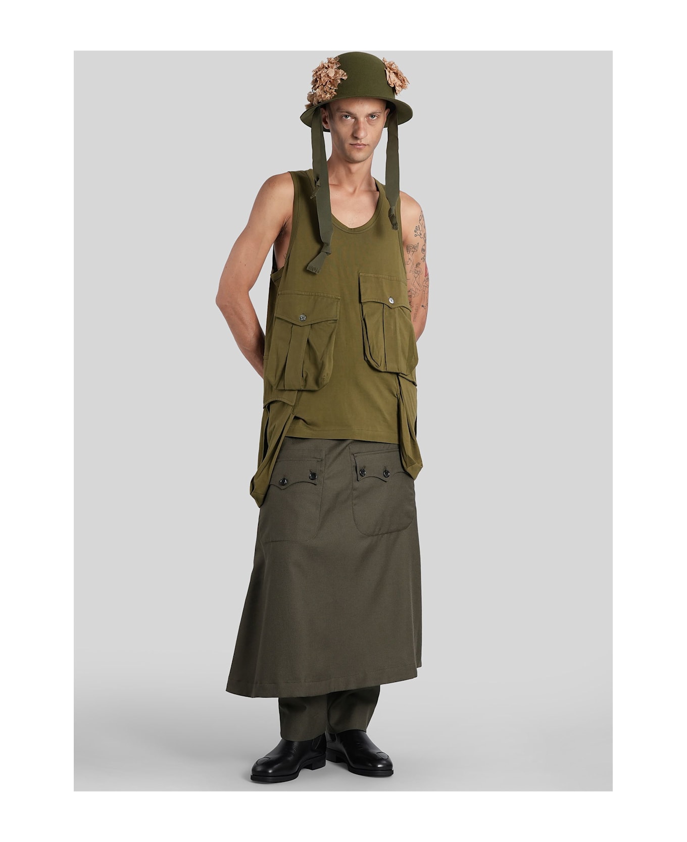 Comme Des Garçons Homme Plus Tank Top In Green Cotton - green