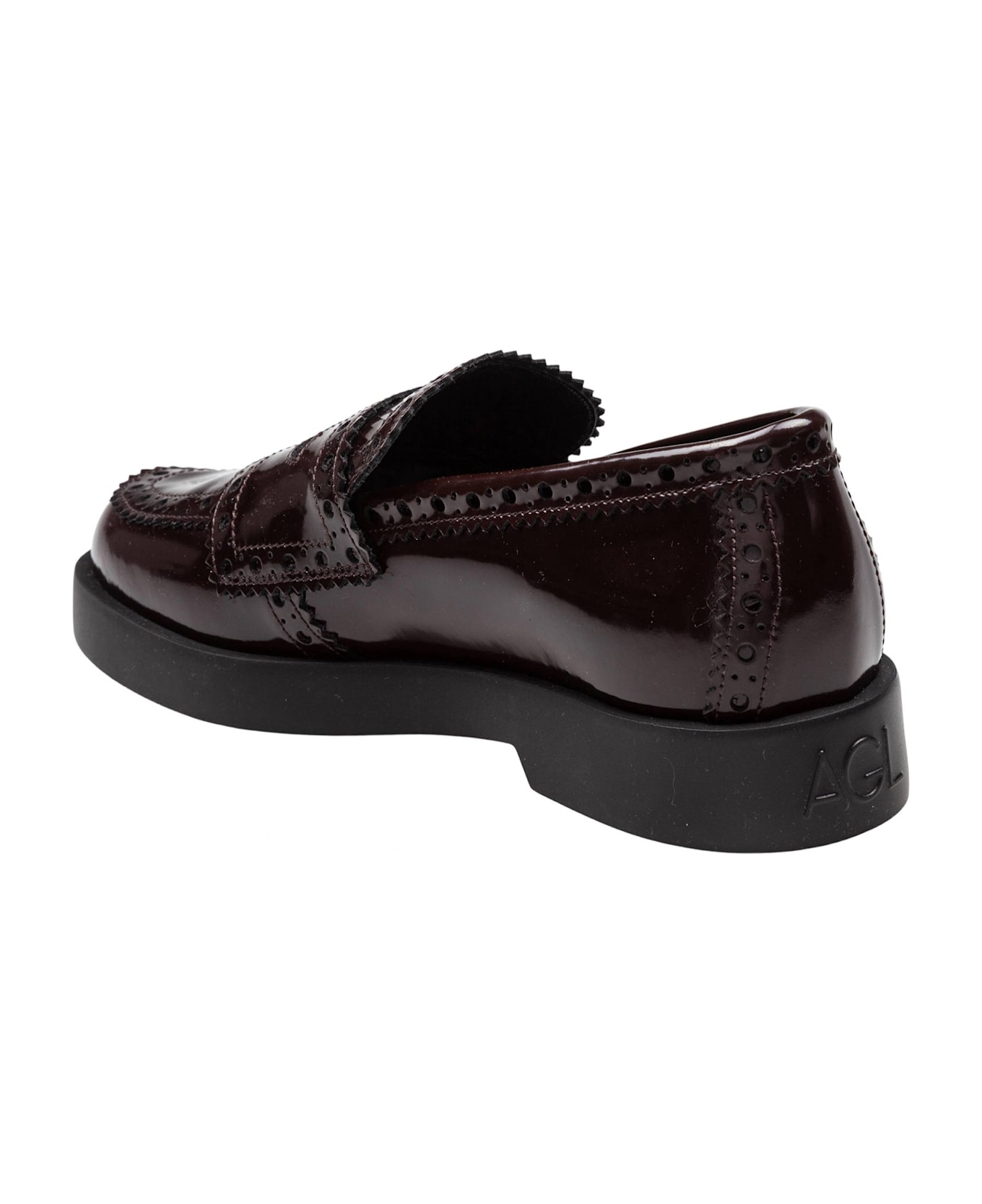 AGL Leather Loafer In Mocha Color - Moka