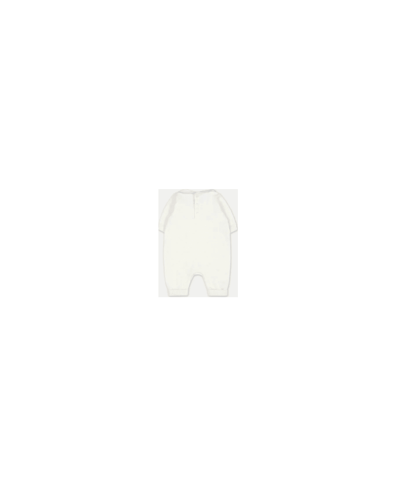 Little Bear Onesie With Embroidery - White ボディスーツ＆セットアップ