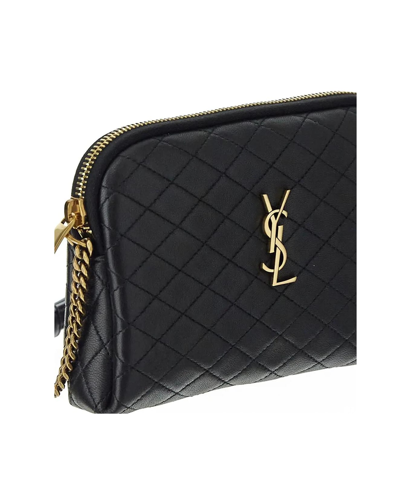 Saint Laurent Gavy Leather Envelope - Black