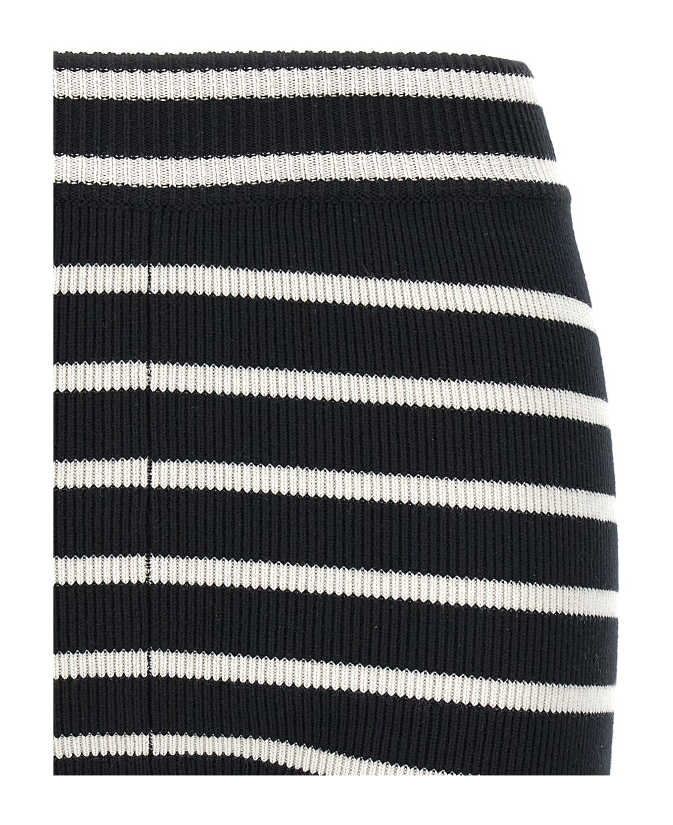 Ami Alexandre Mattiussi Striped Knitted Shorts - White/Black ショートパンツ