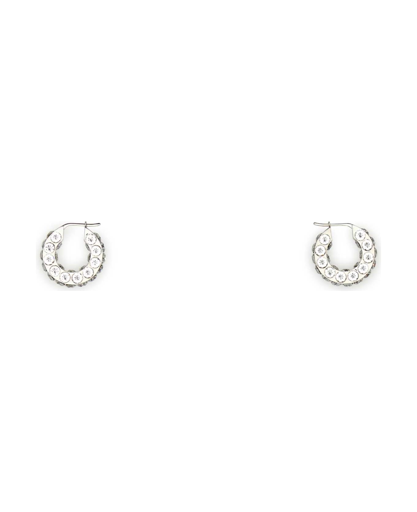 Amina Muaddi Embellished Metal Small Jahleel Earrings - WHITECRYSIL
