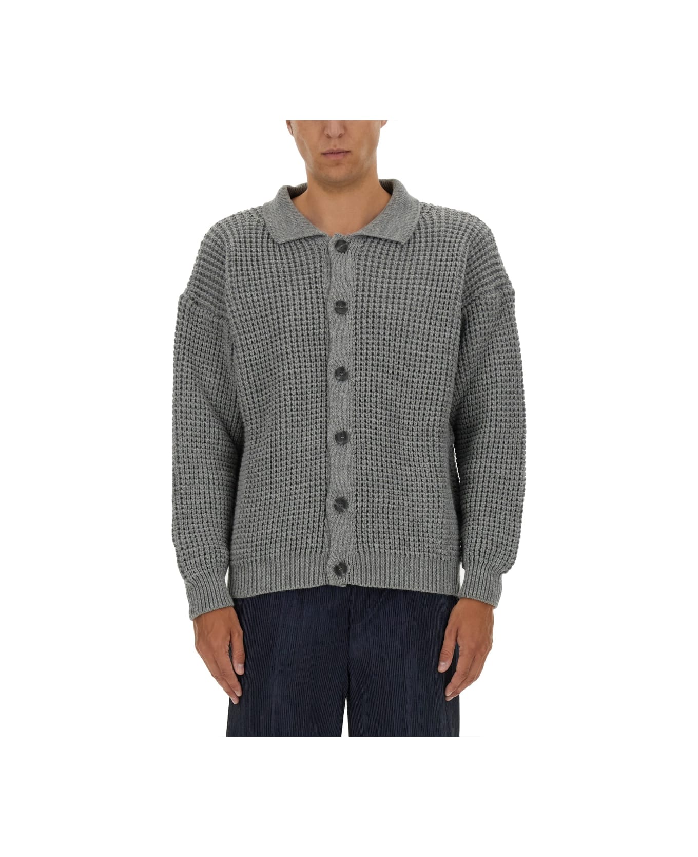 Family First Milano Polo Cardigan - GREY