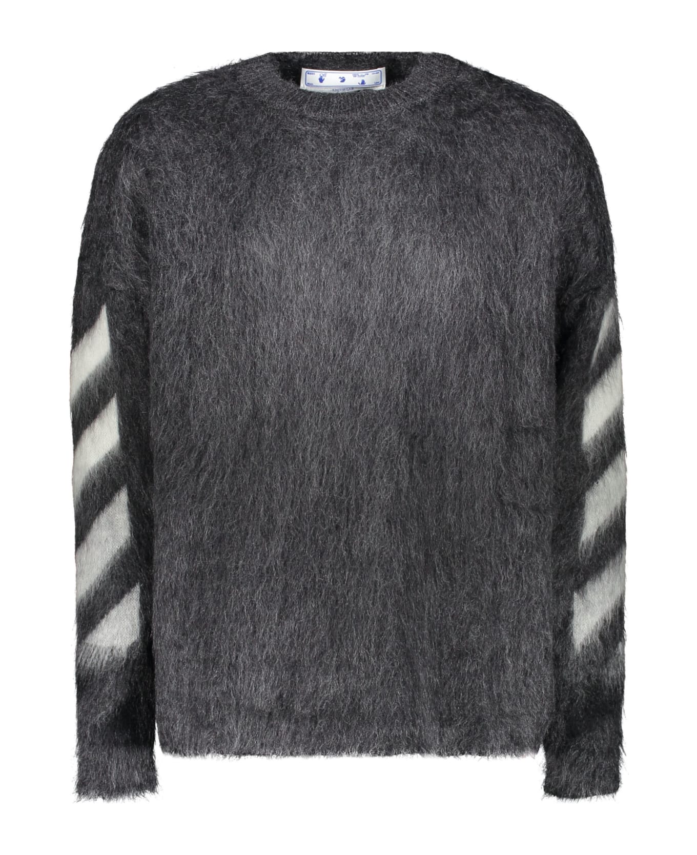 Off-White Long Sleeve Crew-neck Sweater - heather grey