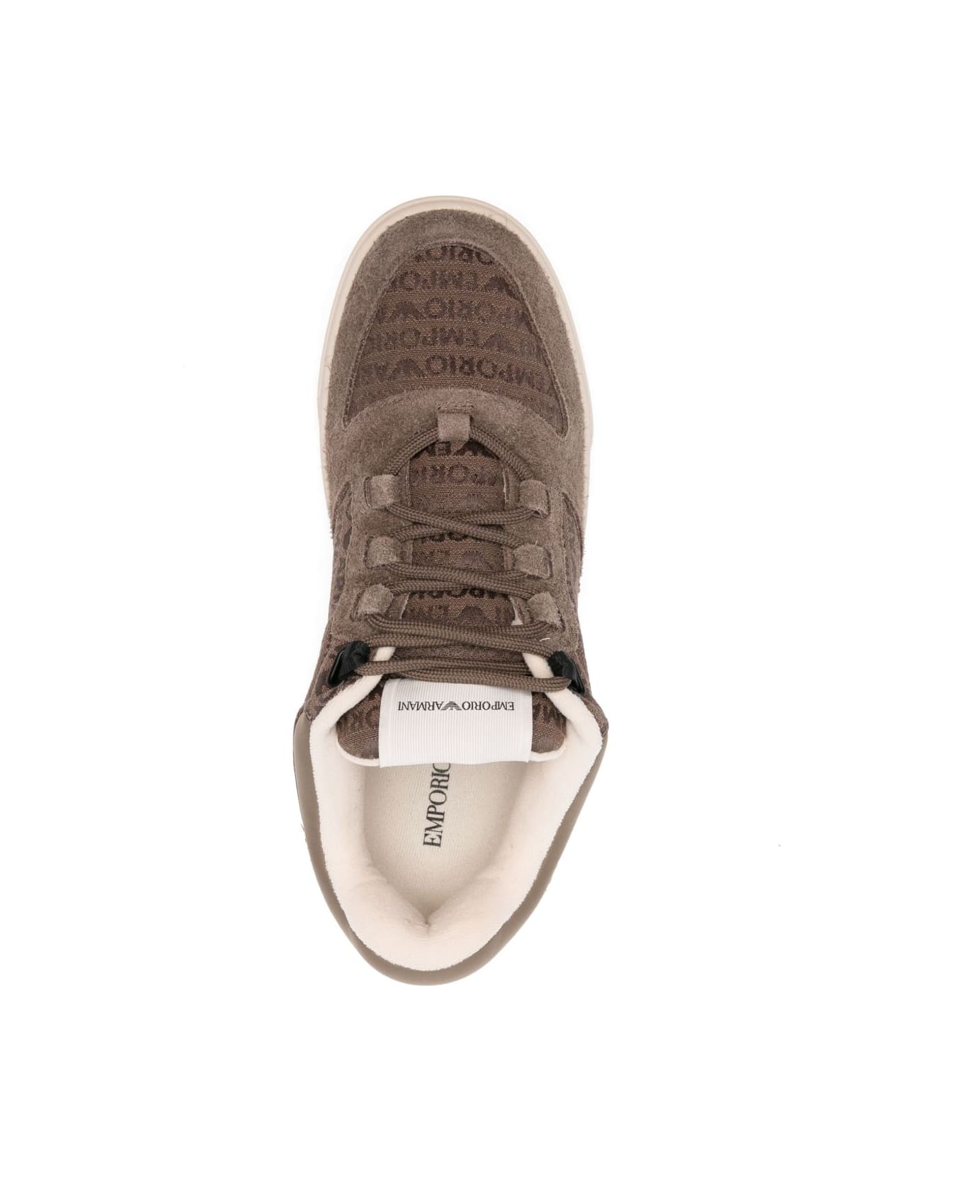 Emporio Armani Suede Leather Sneakers - Brown