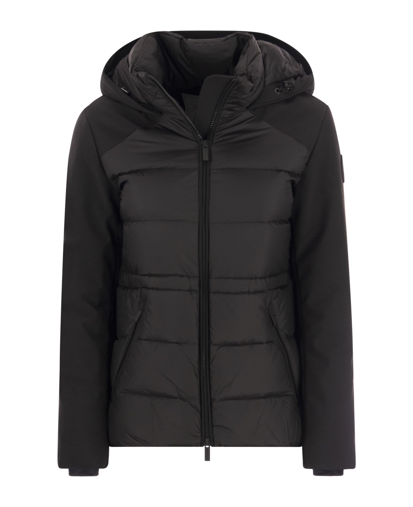 Woolrich Quilted Down Jacket With Hood - Black ダウンジャケット