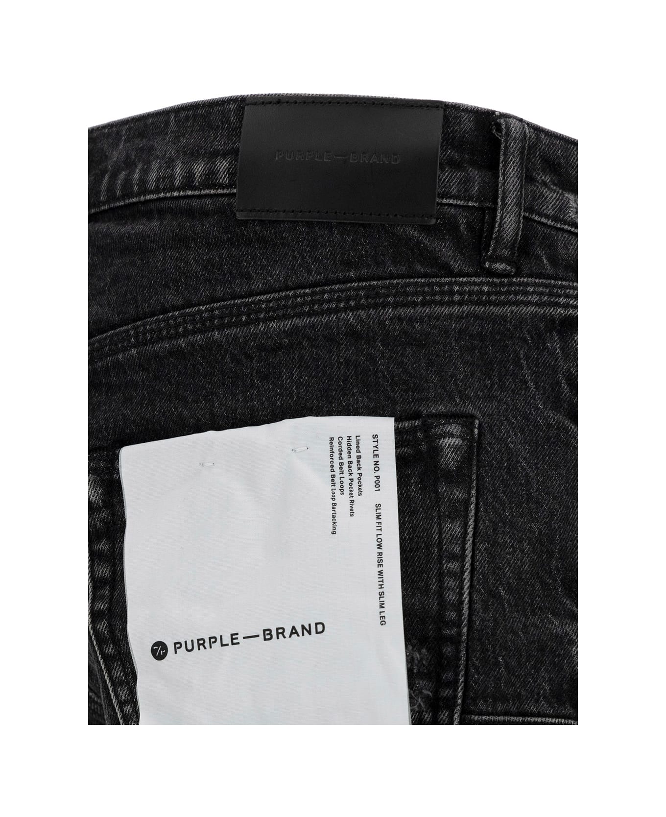 Purple Brand Black Skinny Jeans With Rips In Stretch Cotton Denim Man - Grey デニム