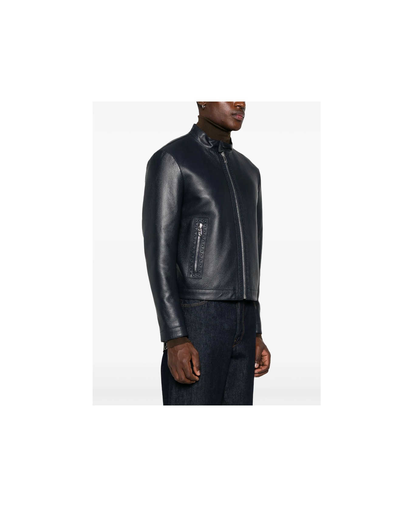 Fendi Leather Outerwear - BLUE