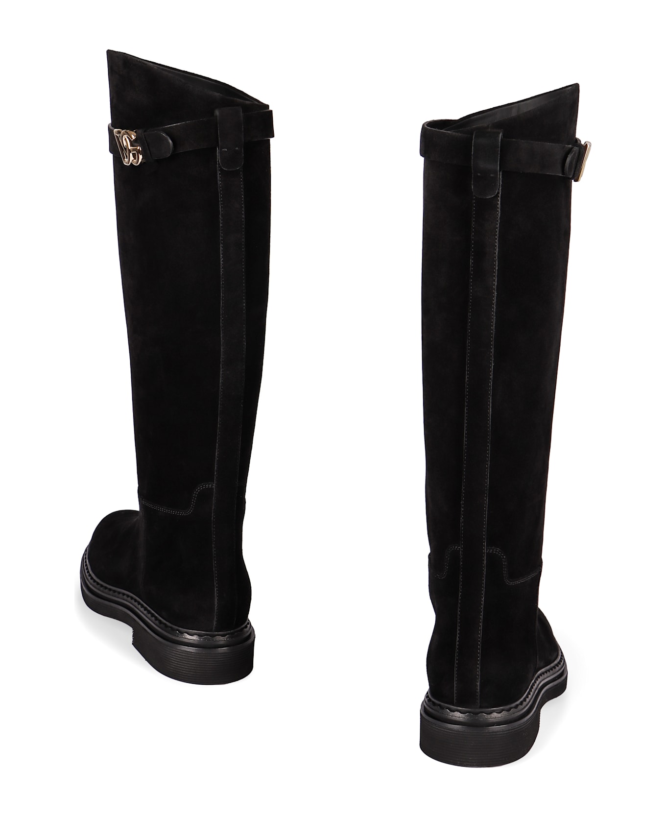 Dolce 
Gabbana Suede Knee High Boots - Black