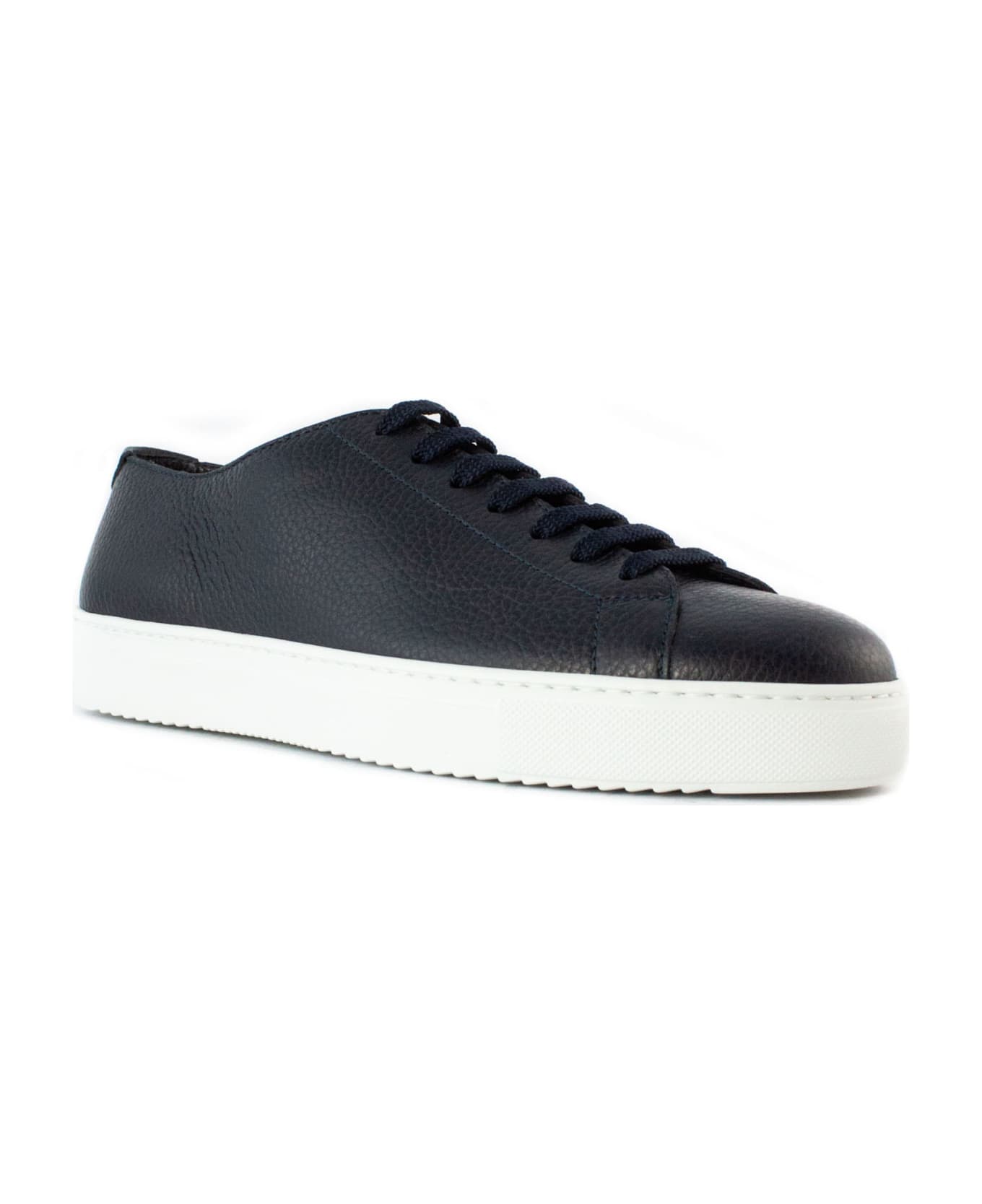 Doucal's Sneaker In Blue Tumbled Leather - Blue