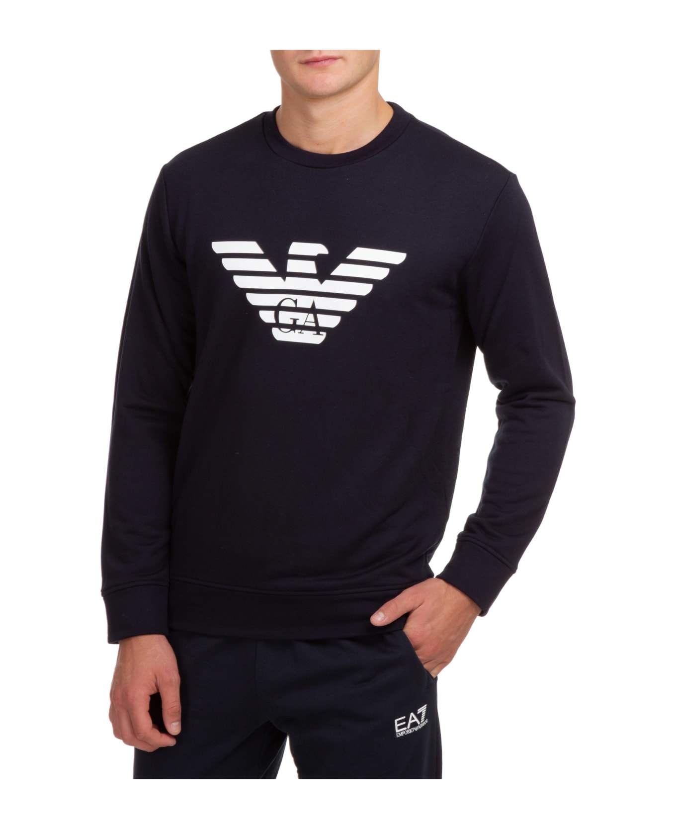 Emporio Armani Cotton Sweatshirt - Navy
