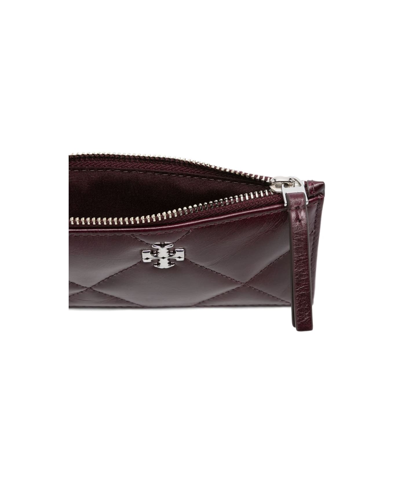 Tory Burch Kira Leather Card Case - Bordeaux
