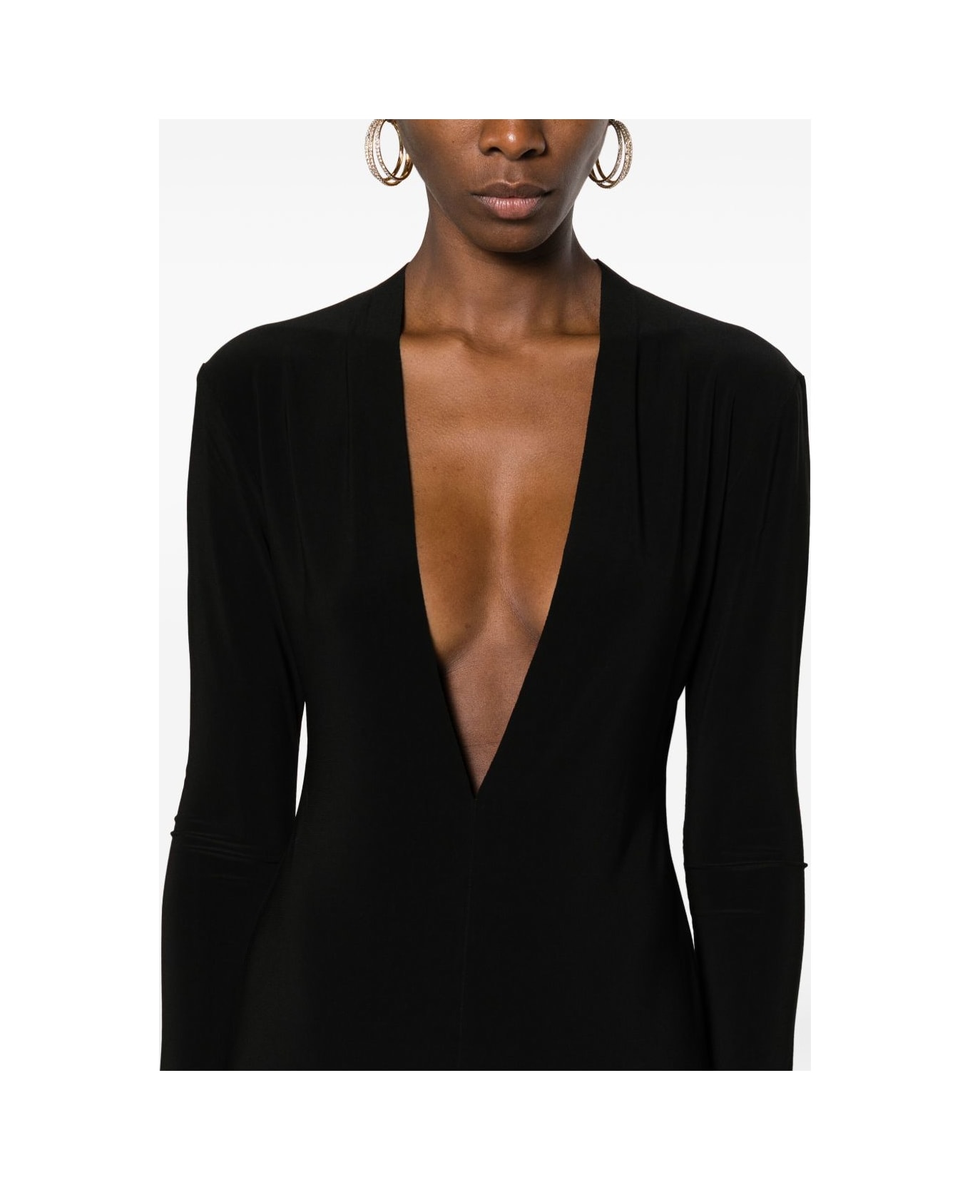 Norma Kamali V-neck Maxi Dress - Black