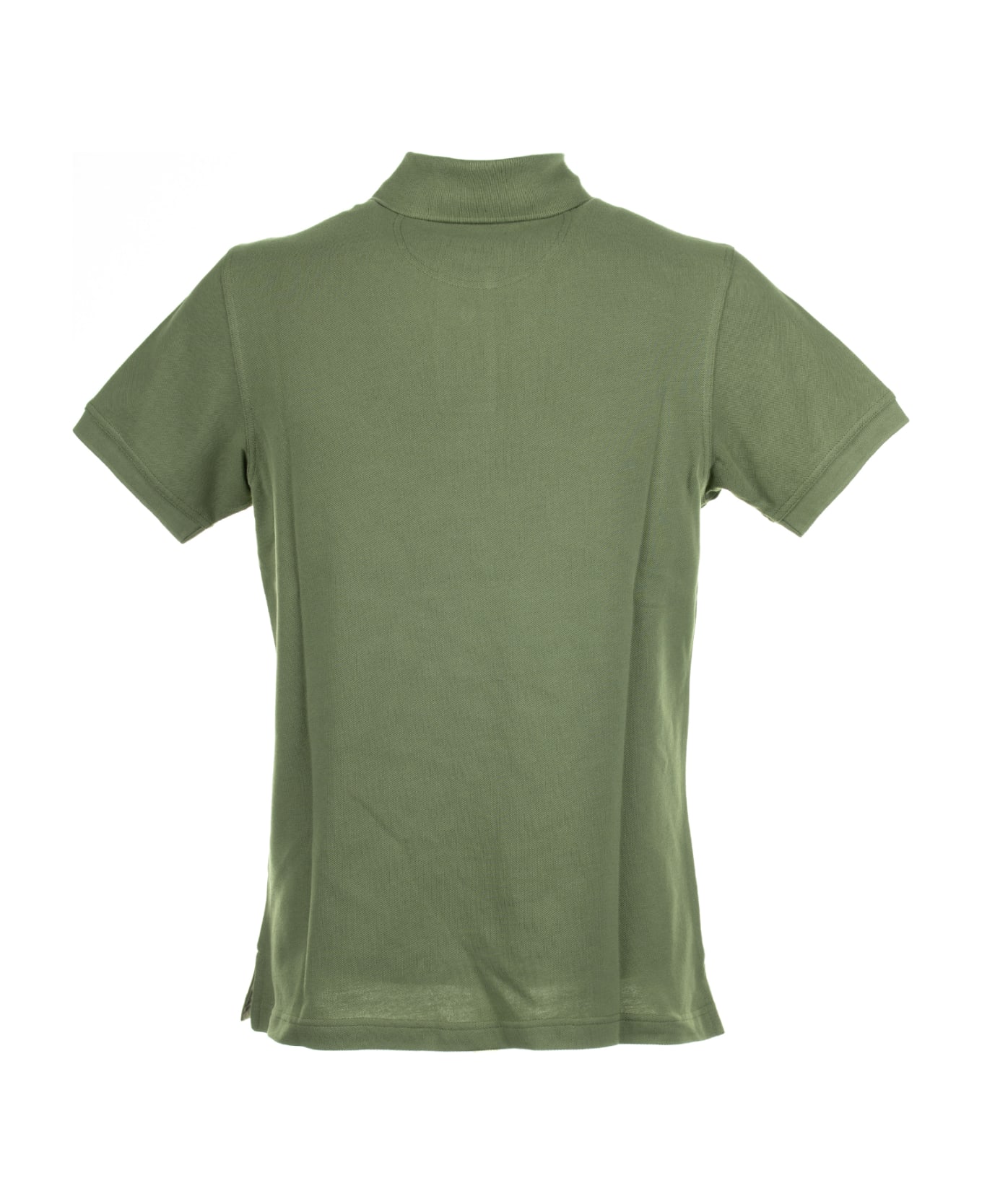 Barbour Short-sleeved Olive Piqué Polo Shirt - BURNT OLIVE