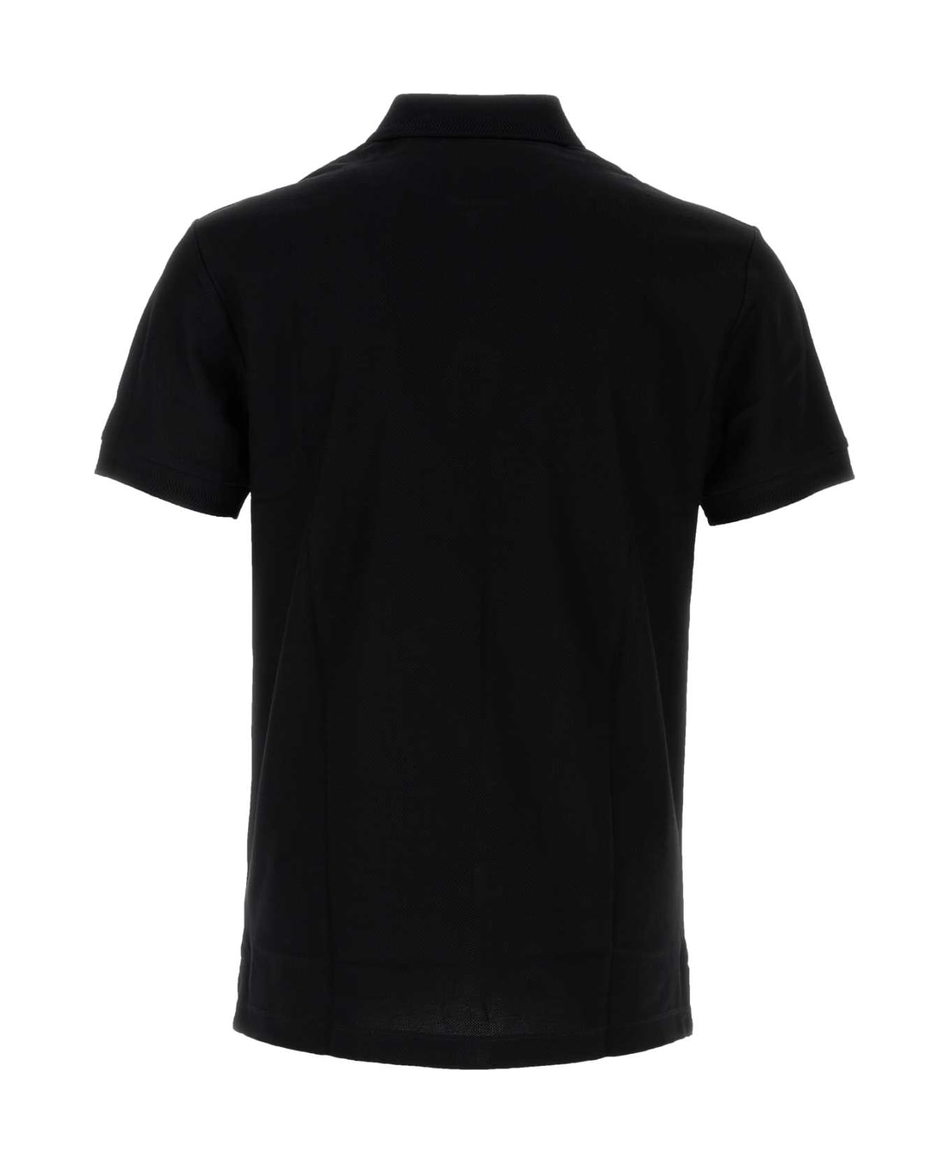 Burberry Logo Embroidery Polo Shirt - BLACK