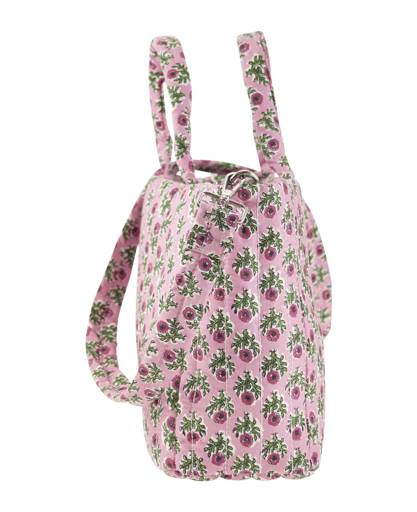 MC2 Saint Barth Soft Tote Mid Quilted Bag With Flowers - Pink