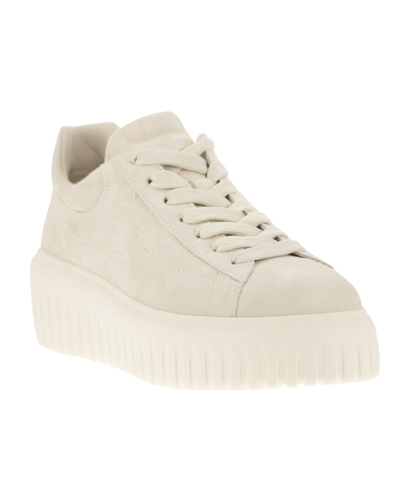 Hogan Suede H-stripes Sneakers - Ivory
