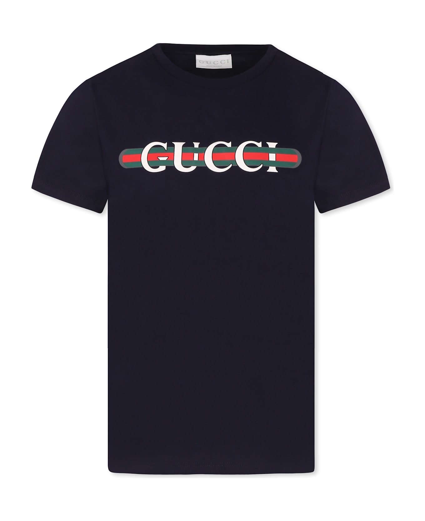 Gucci Blue T-shirt For Kids With Logo - Blue