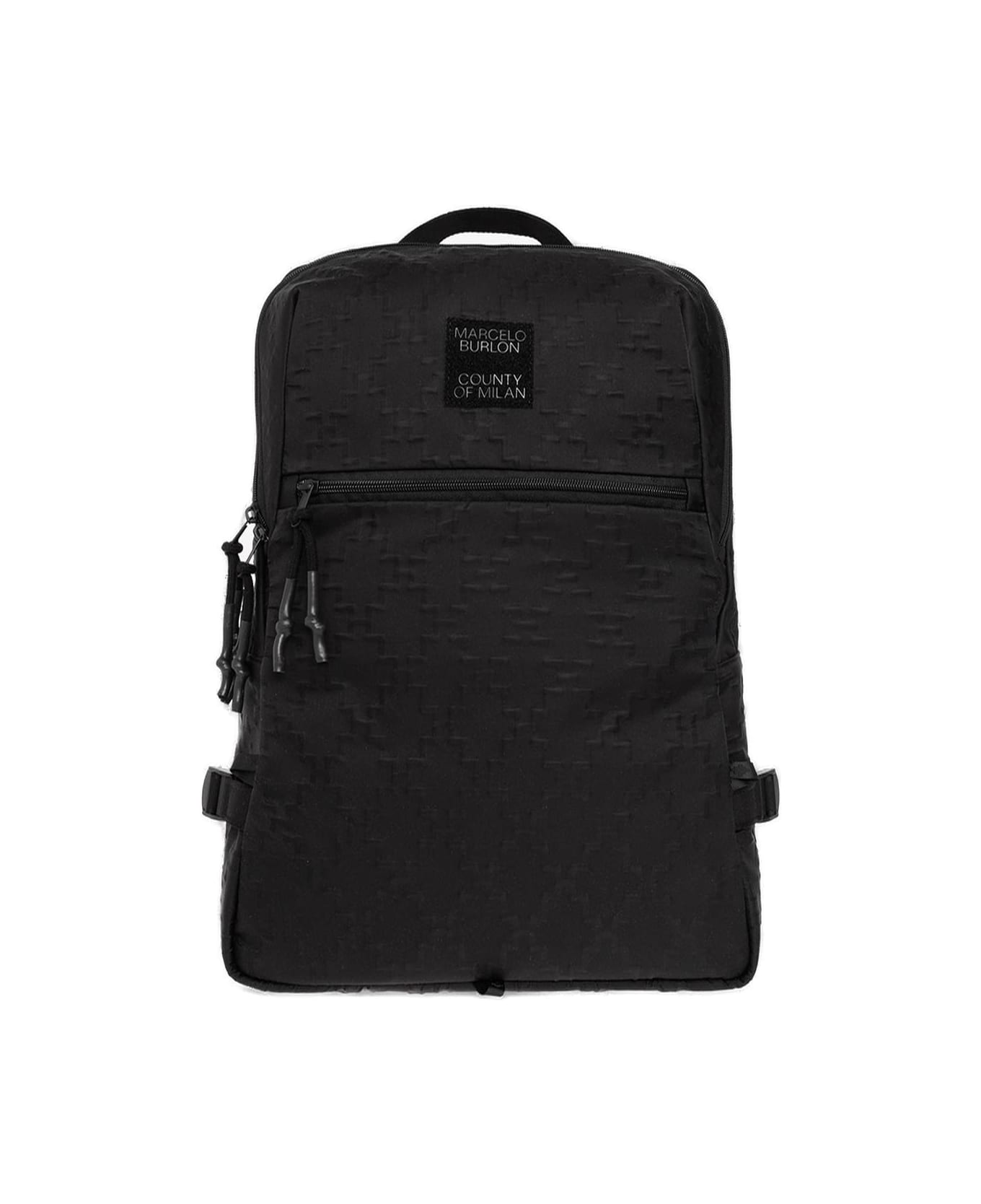 Marcelo Burlon Logo-patch Zipped Backpack - Black Black