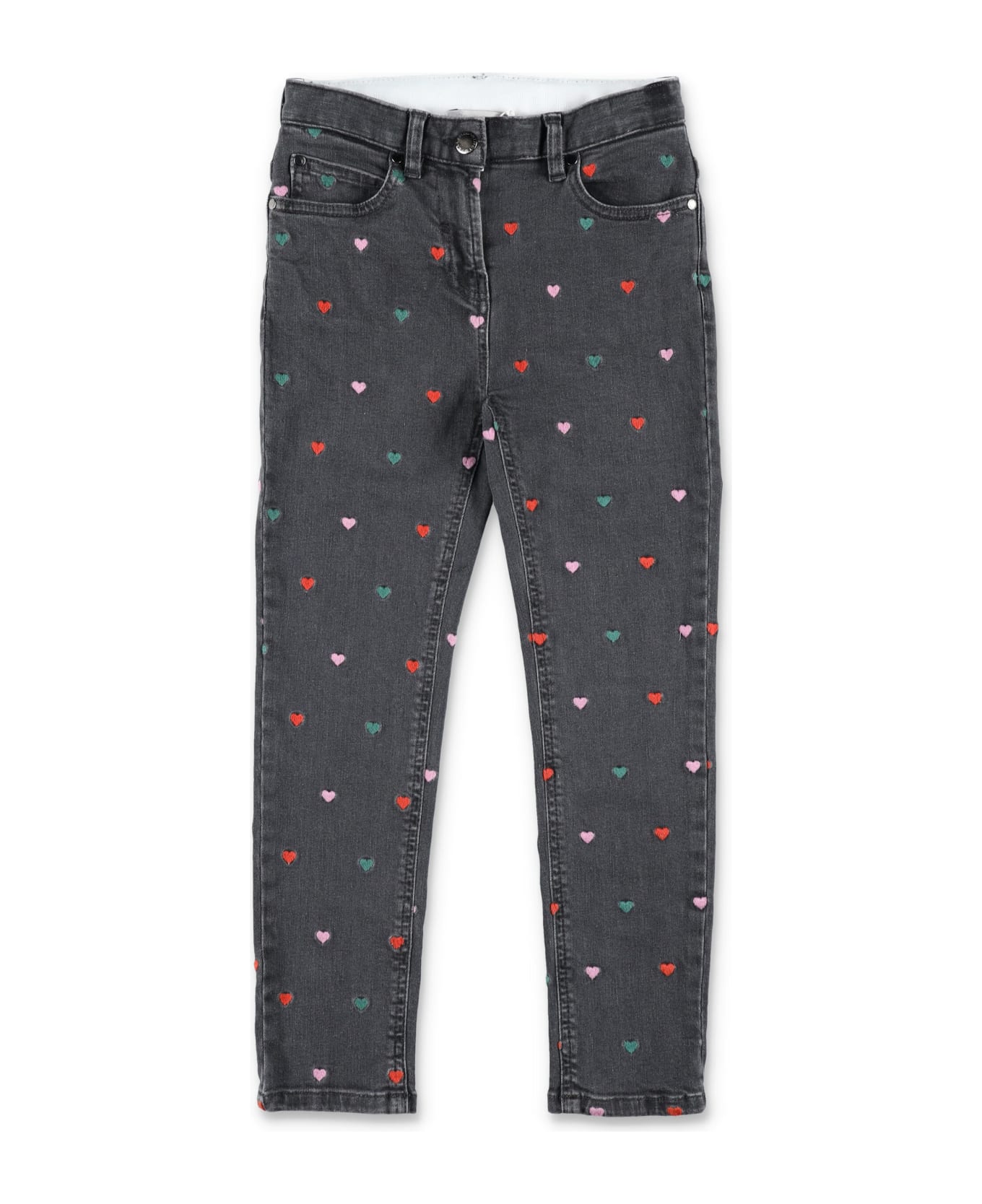 Stella McCartney Kids Jeans With Heart Embroidery - BLACK ボトムス