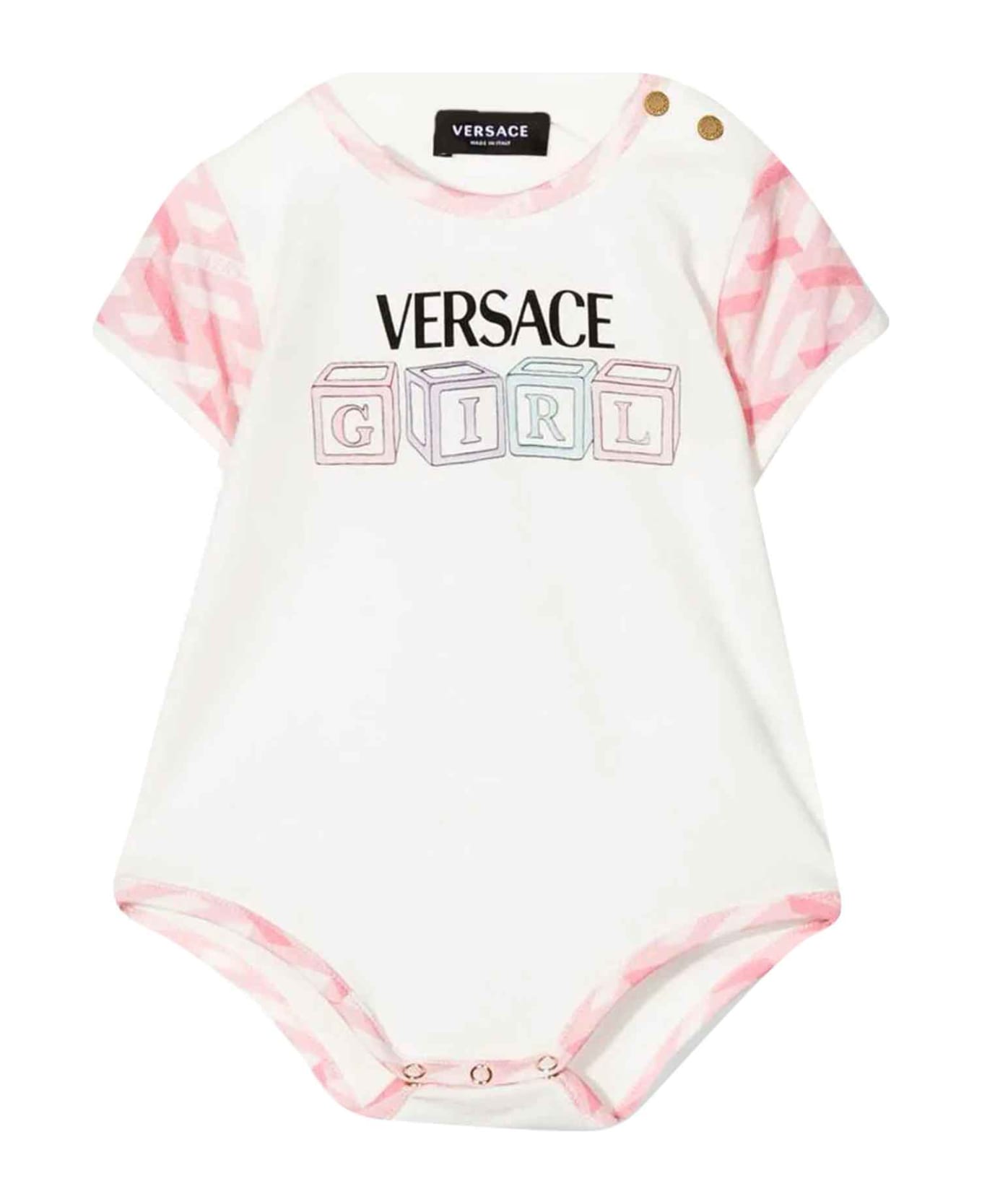 Versace White Body Baby Girl Kids - Bianco/rosa